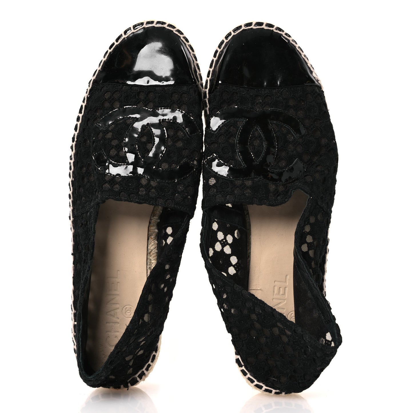 Lace Patent CC Espadrilles 40 Black