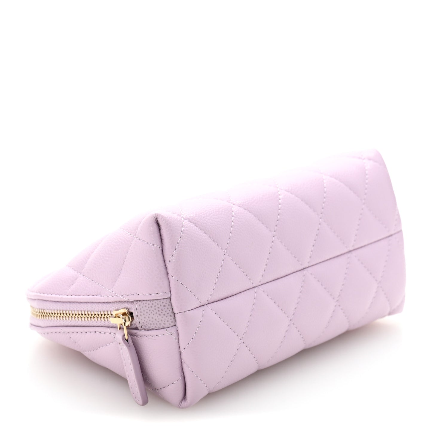 Caviar Quilted Cosmetic Case Light Purple