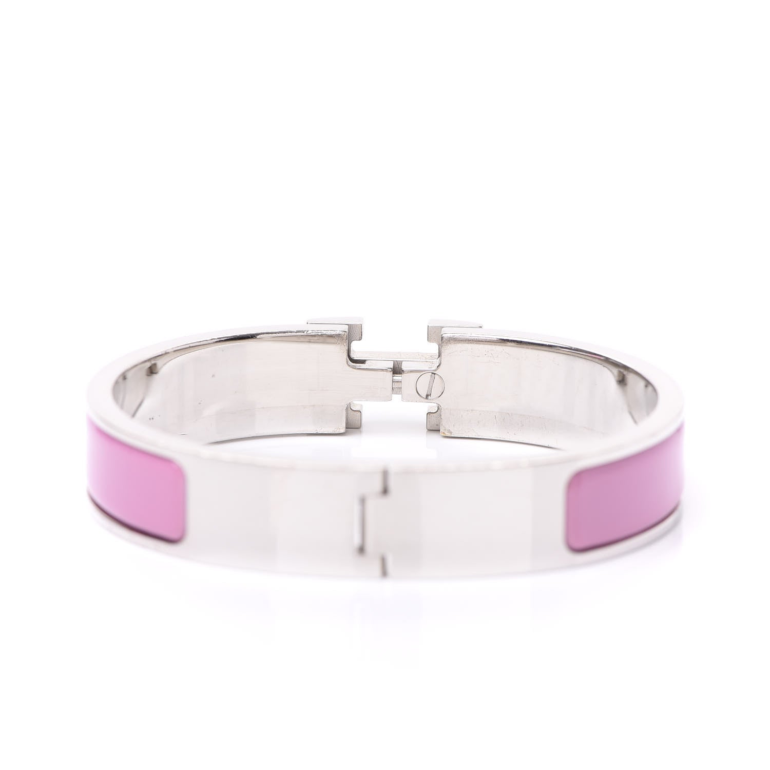 Hermes Enamel Narrow Clic Clac H Bracelet PM Rose Velours 4 of 4