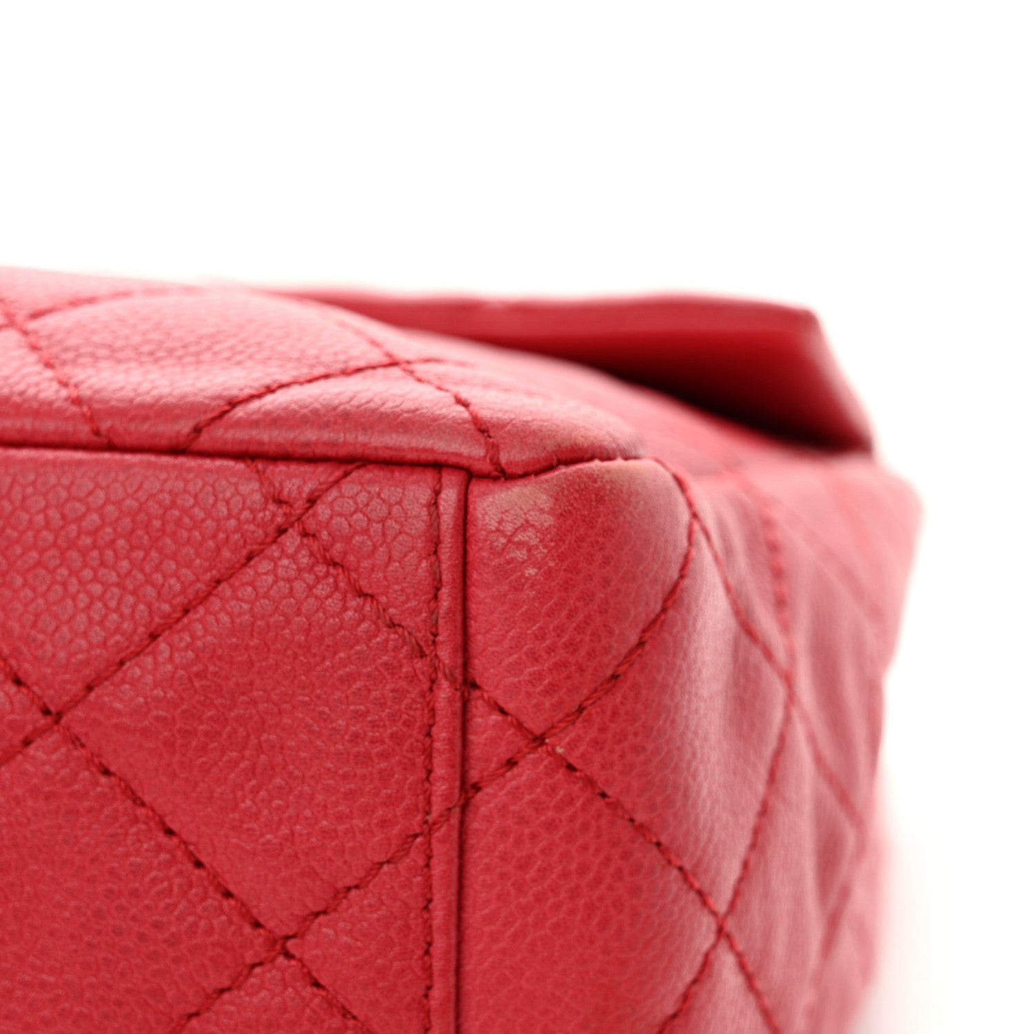 Chanel Washed Caviar Quilted Maxi Single Flap Fuchsia 11 of 12