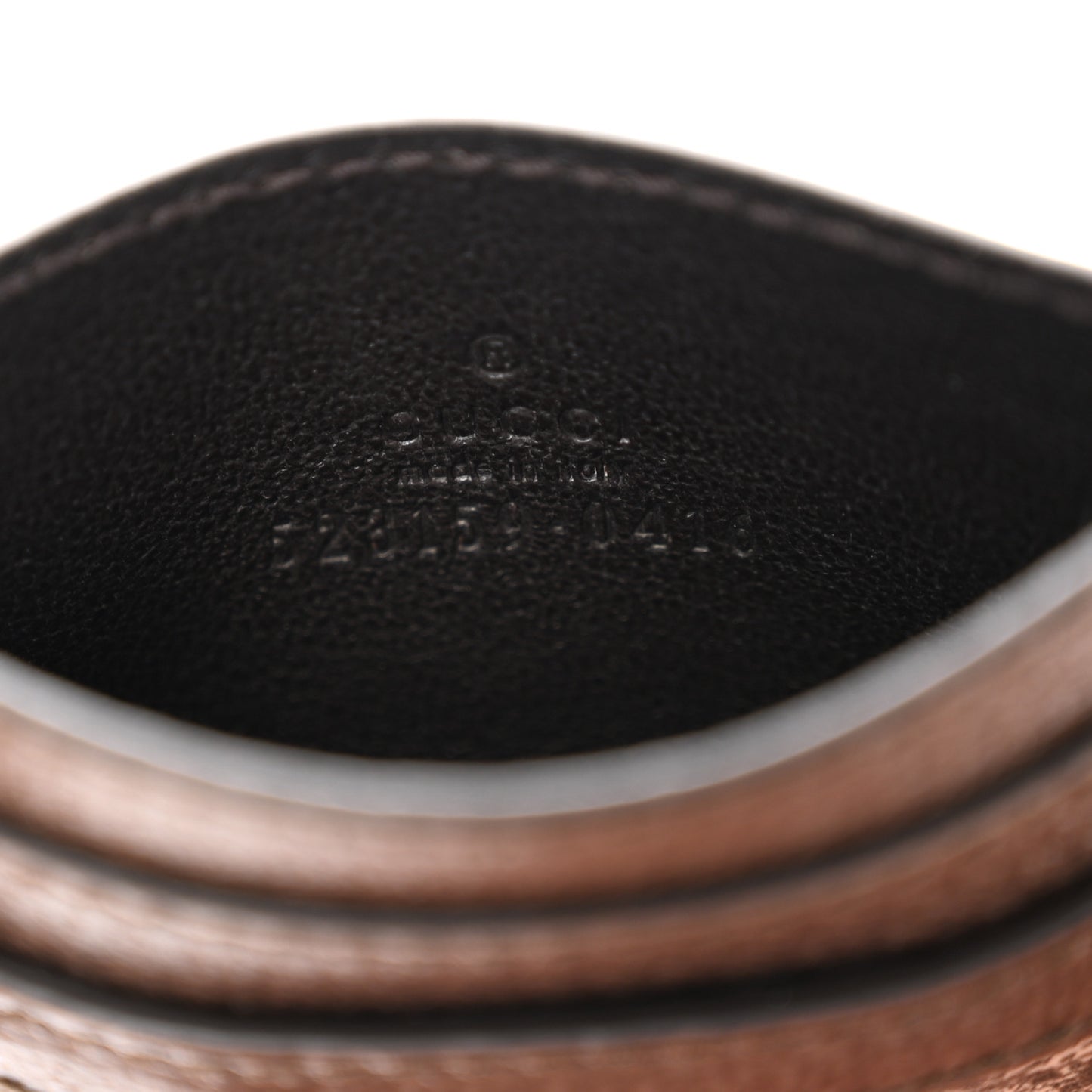 GG Supreme Monogram Textured Dollar Calfskin Ophidia Card Holder Beige Ebony New Acero