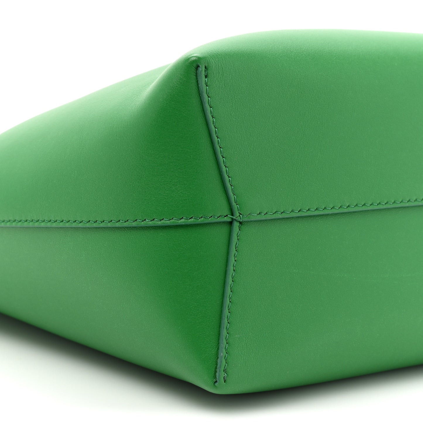 Calfskin Twist Drawstring Bucket Bag Grass