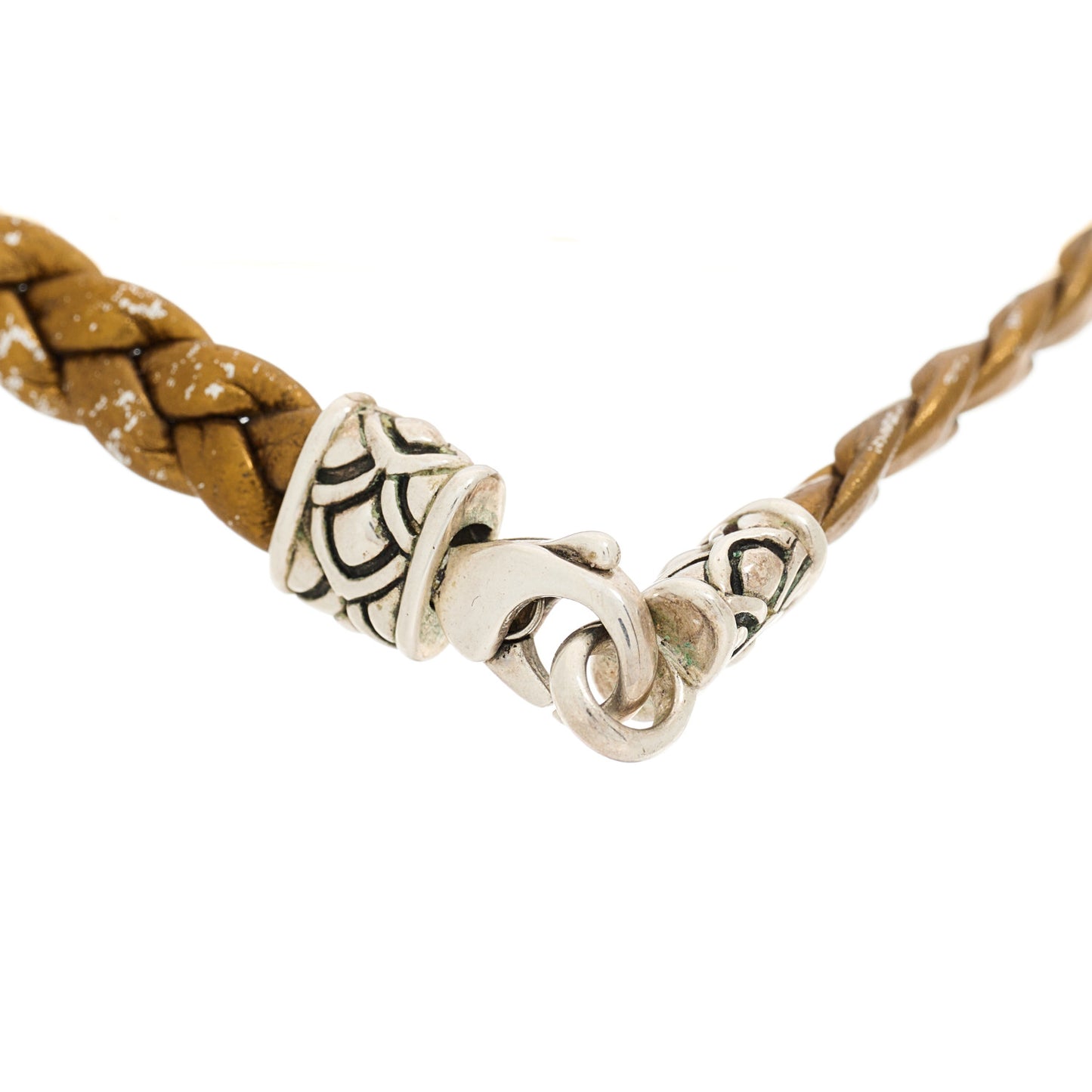 Sterling Silver Leather Naga Dragon Triple Wrap Bracelet Gold