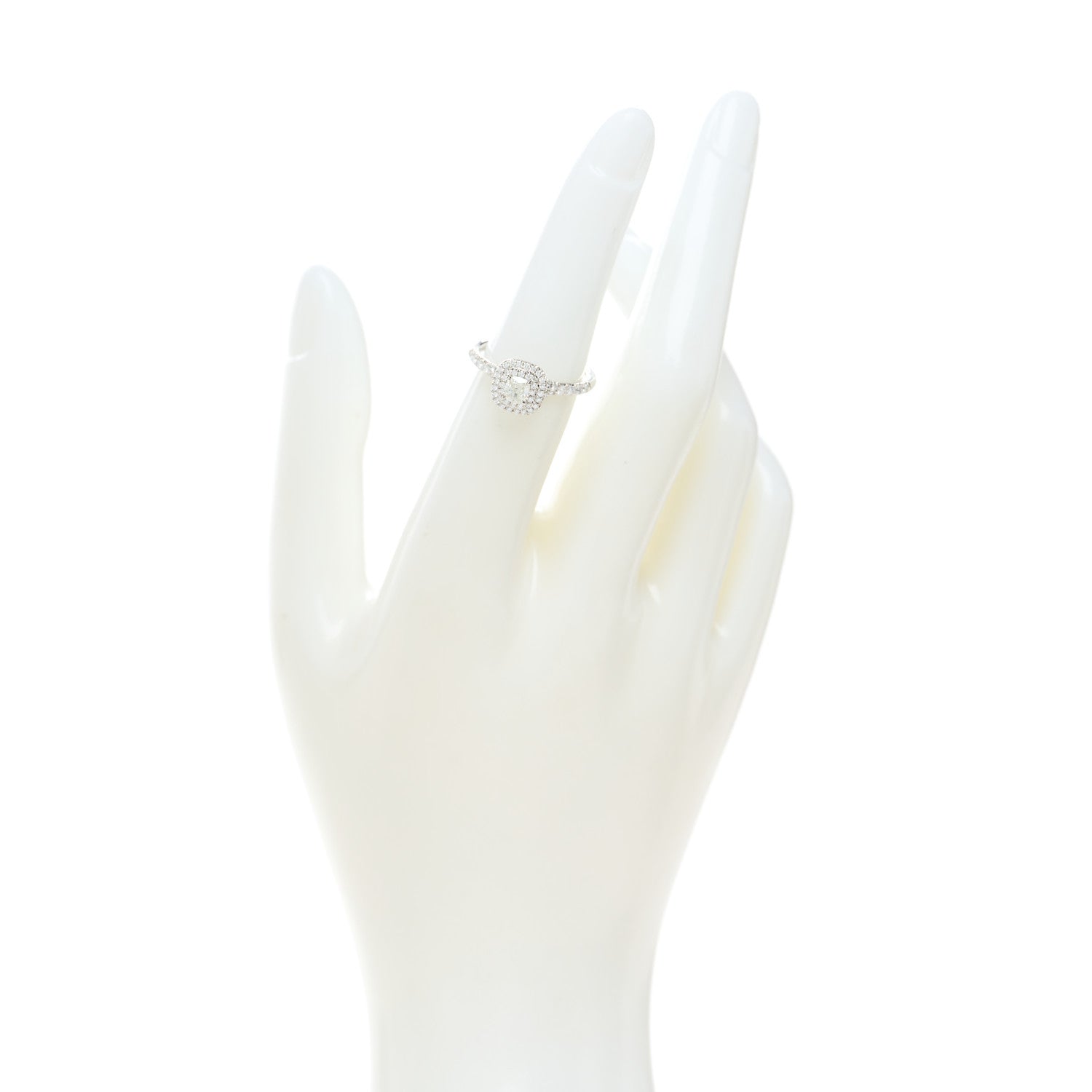 Tiffany Platinum Diamond .30ct Soleste Cushion Cut Double Halo Engagement Ring 50 5.25 2 of 5