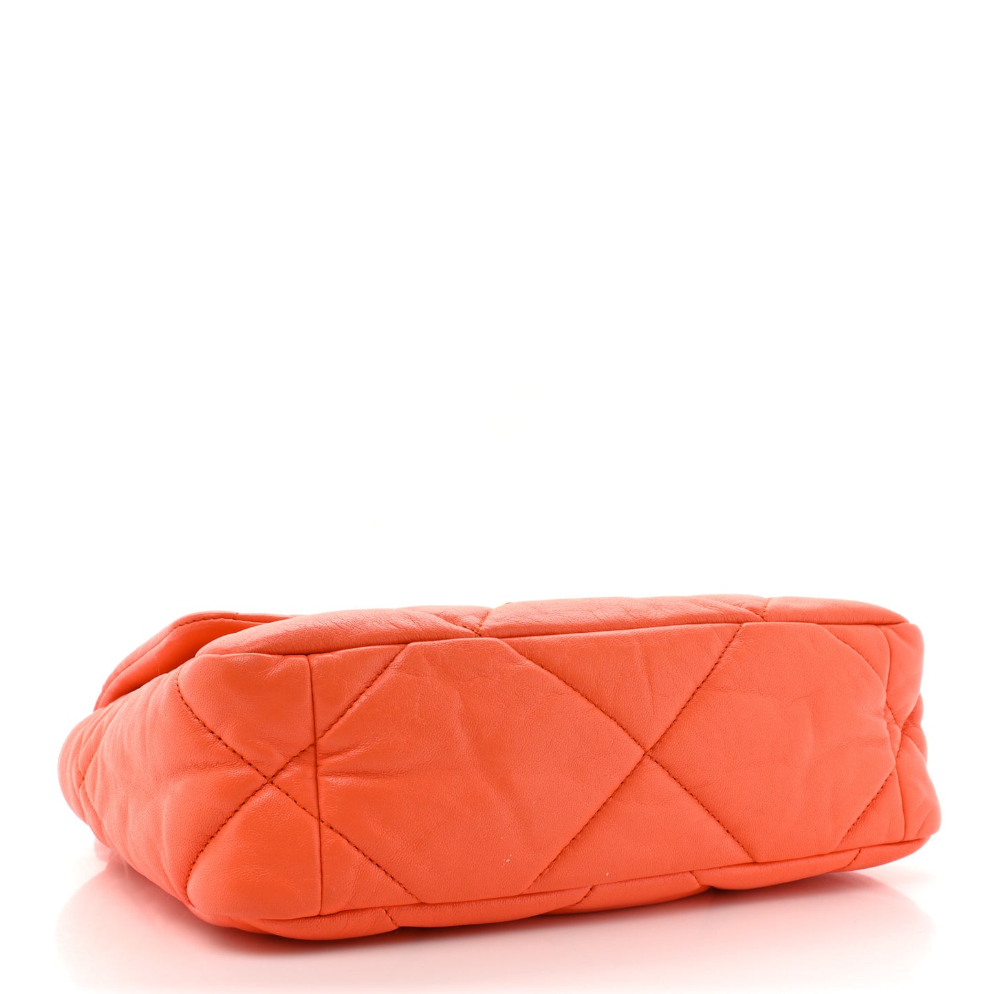 Lambskin Quilted Medium Chanel 19 Flap Orange