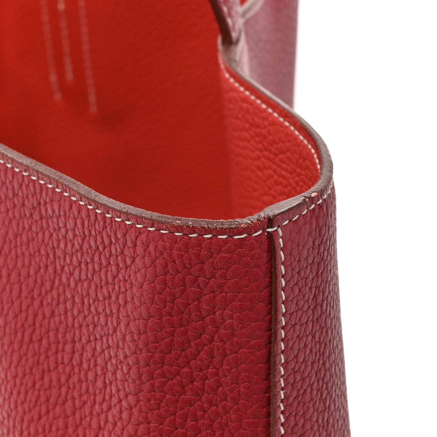 Taurillon Clemence Double Sens 45 Reversible Tote Rubis Bougainvillea