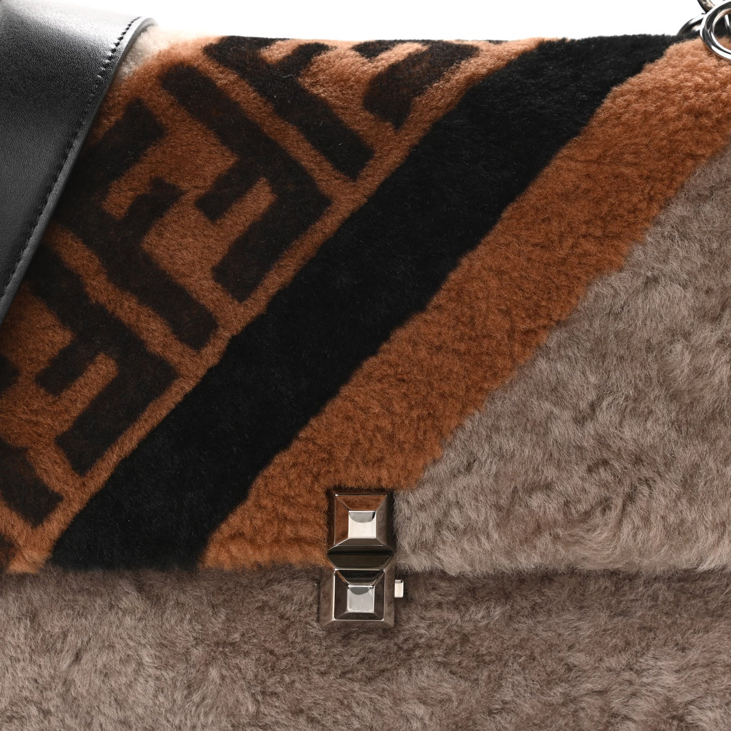 Shearling Calfskin Macro FF 1974 Diagonal Mania Kan I Shoulder Bag Multicolor