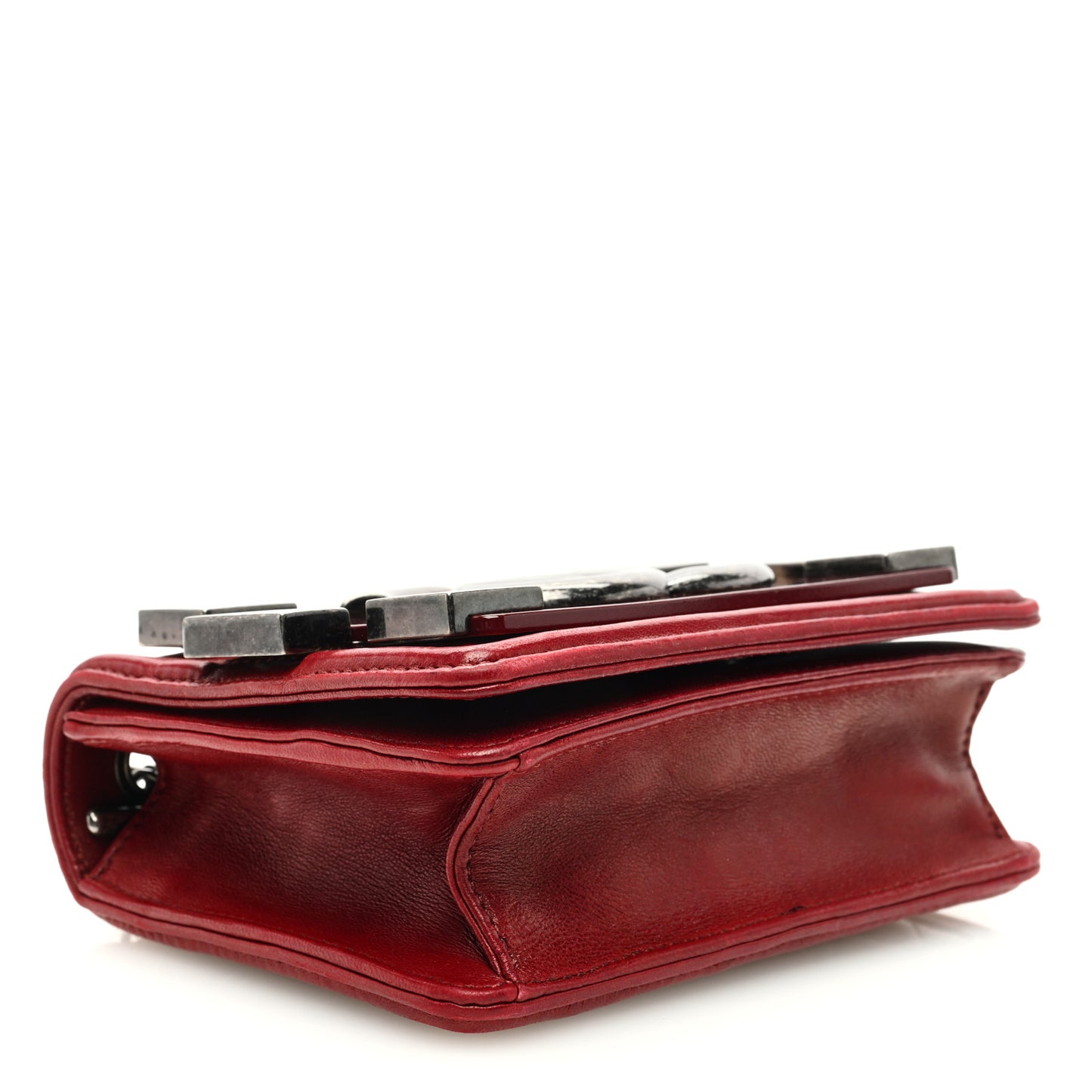 Lambskin Plexiglass Boy Brick Burgundy