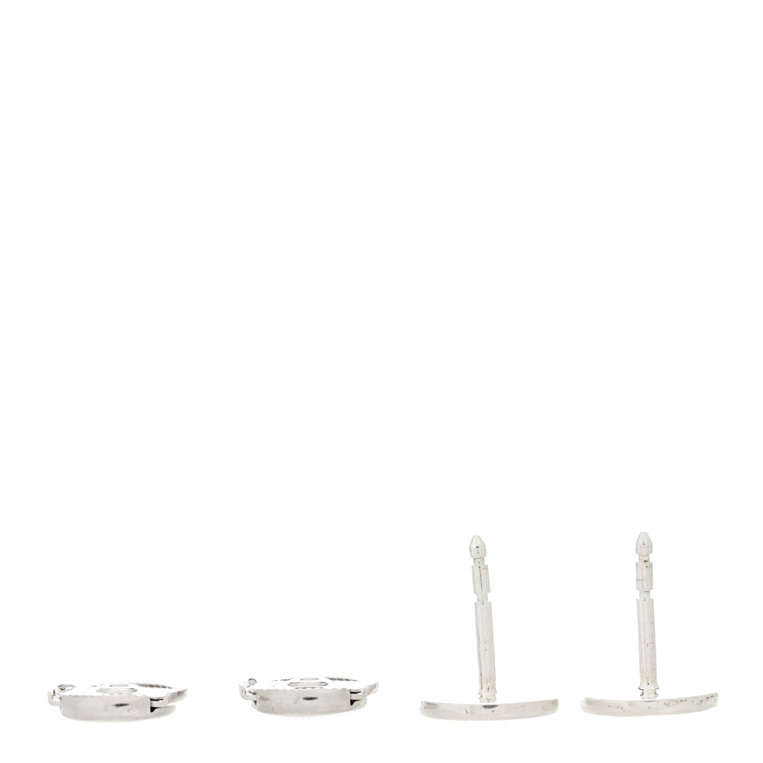 Hermes Sterling Silver TPM Ex-Libris Earrings 3 of 6