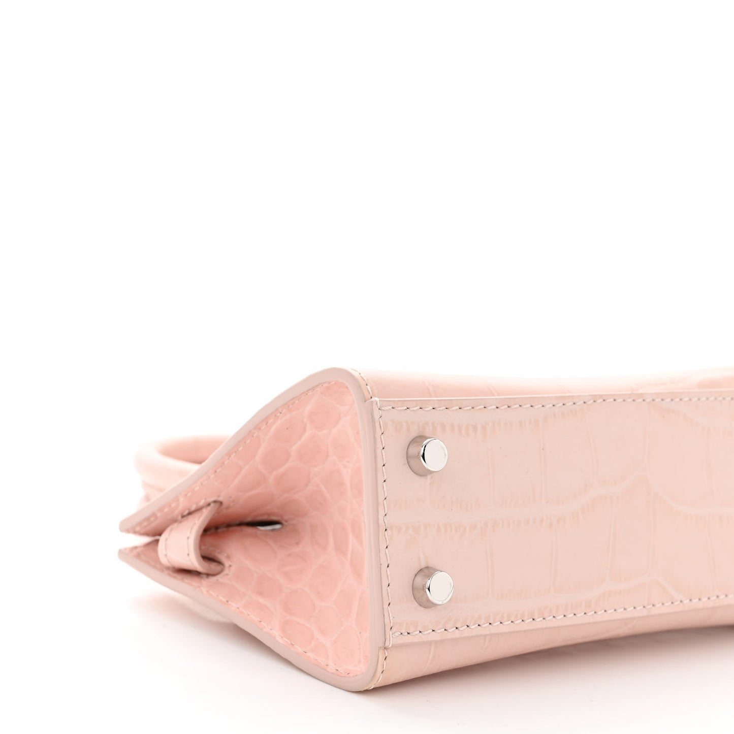 Calfskin Crocodile Embossed Medusa 95 Mini Tote Bag Light Pink