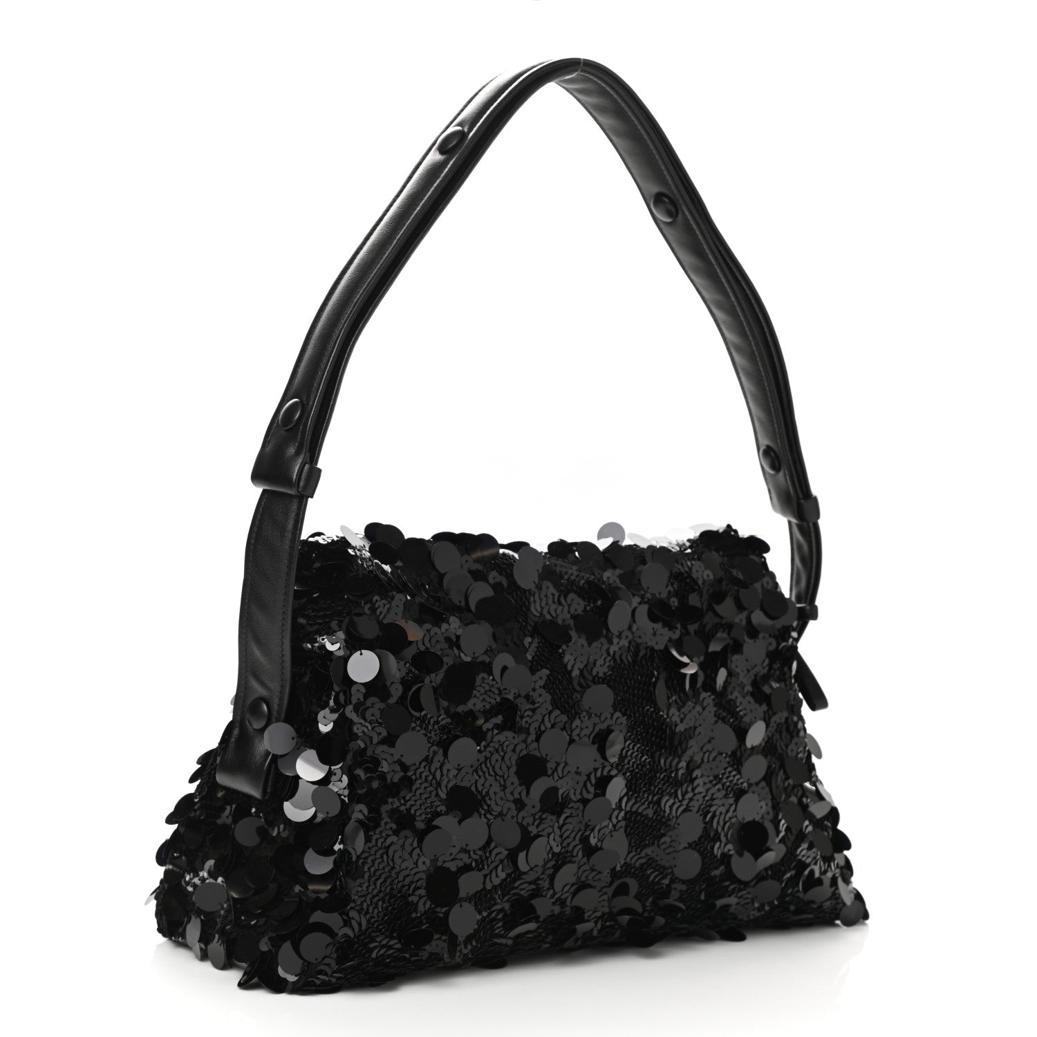 Prada Paillettes Vitello Signaux Bag Black 3 of 10