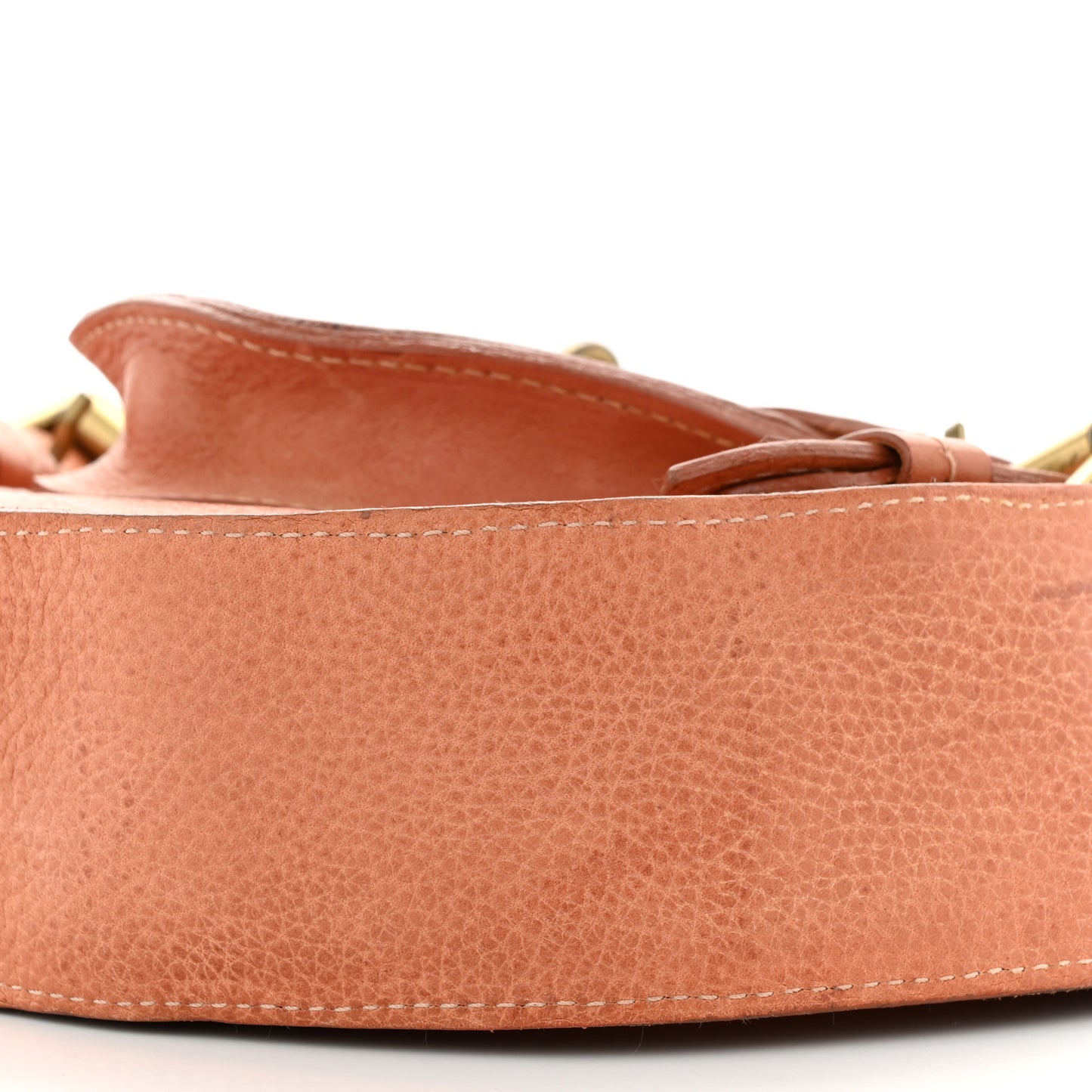 Small Grain Calfskin Messenger Crossbody Burnt Peach