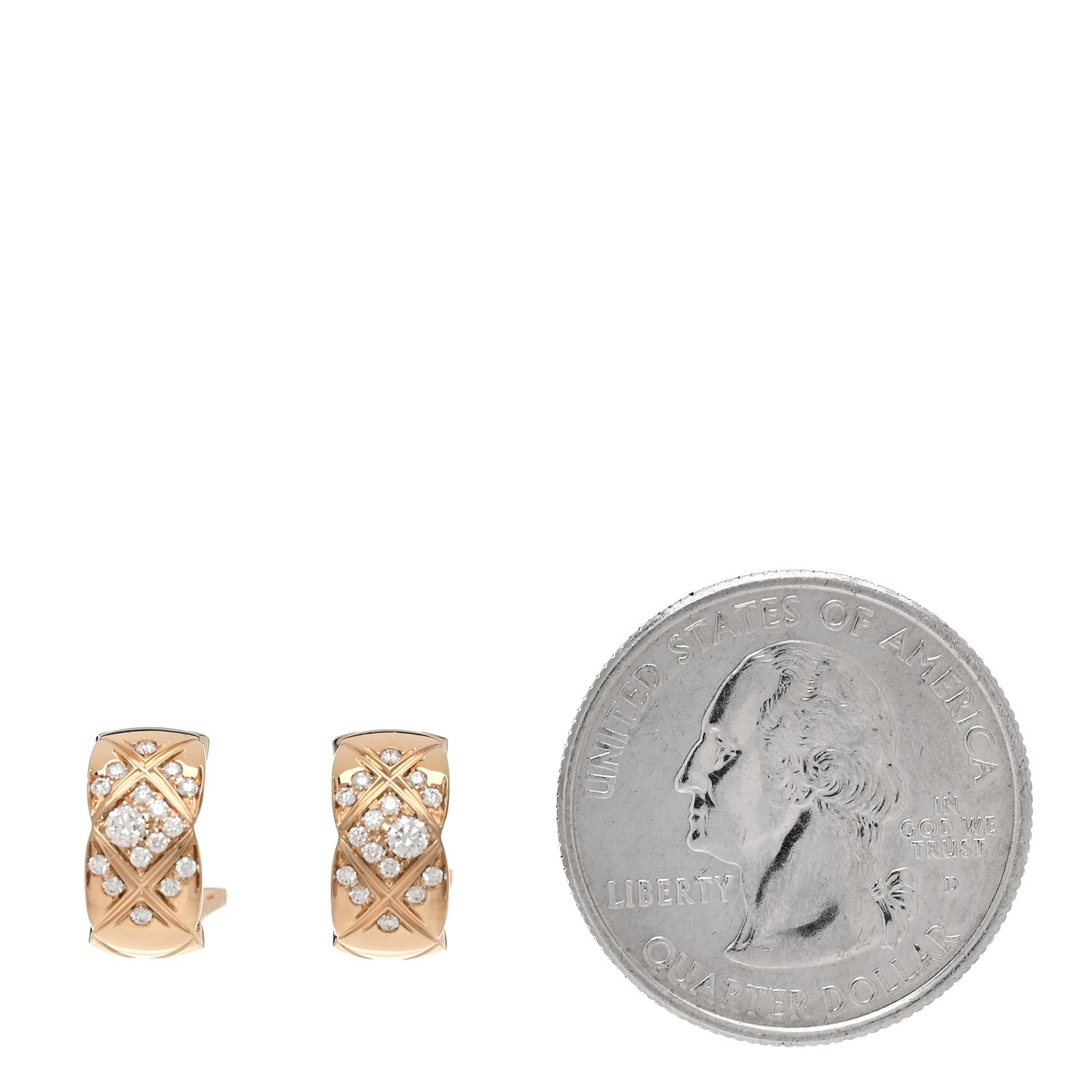 18K Beige Gold Diamond Coco Crush Hoop Earrings