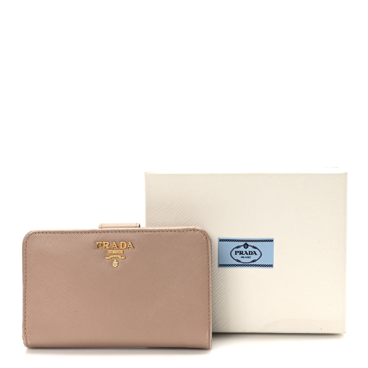 Saffiano Metal Compact Zip Around Wallet Cammeo