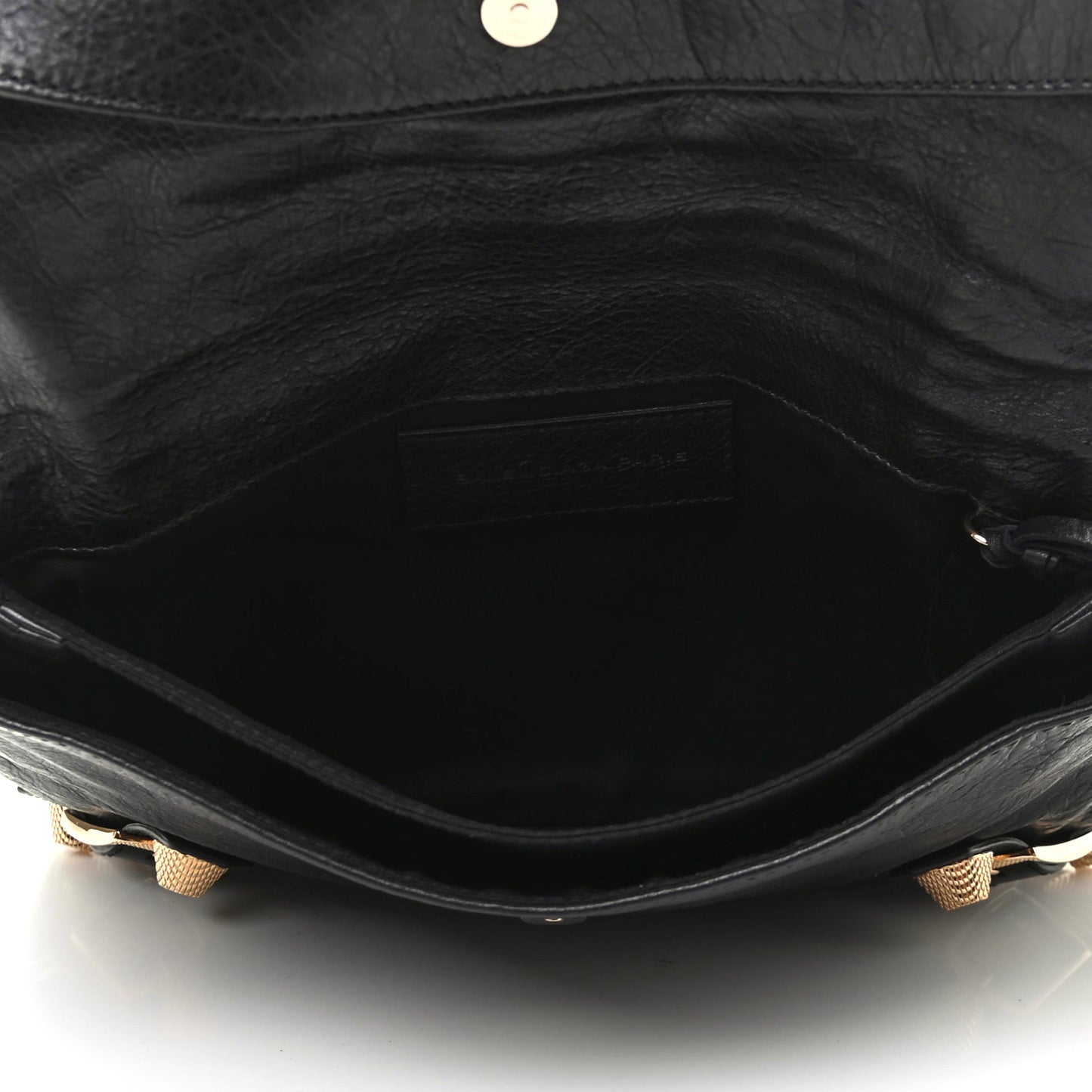 Agneau Giant 21 Gold Hardware Envelope Clutch Black