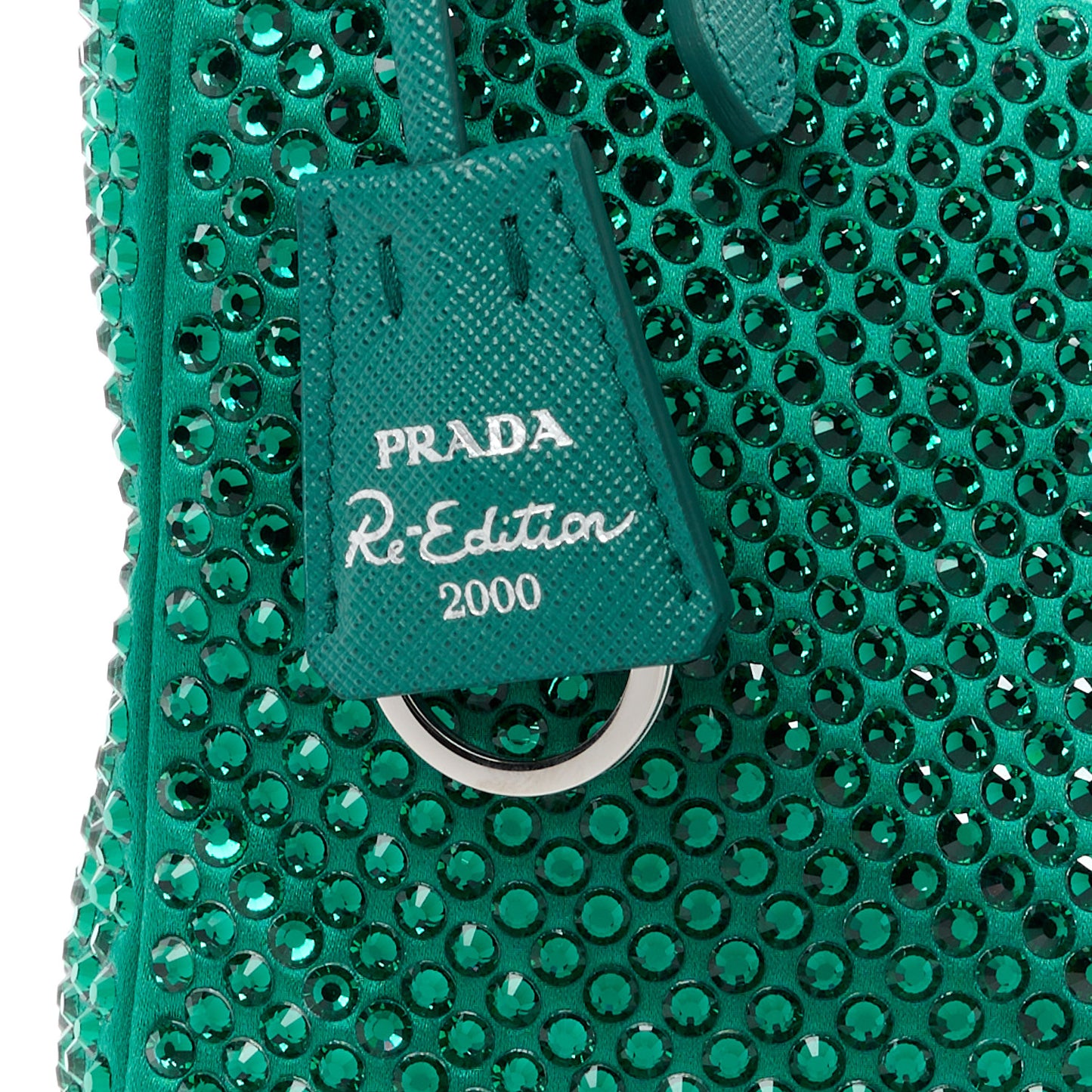Satin Crystal Mini Re-Edition 2000 Bag Mango