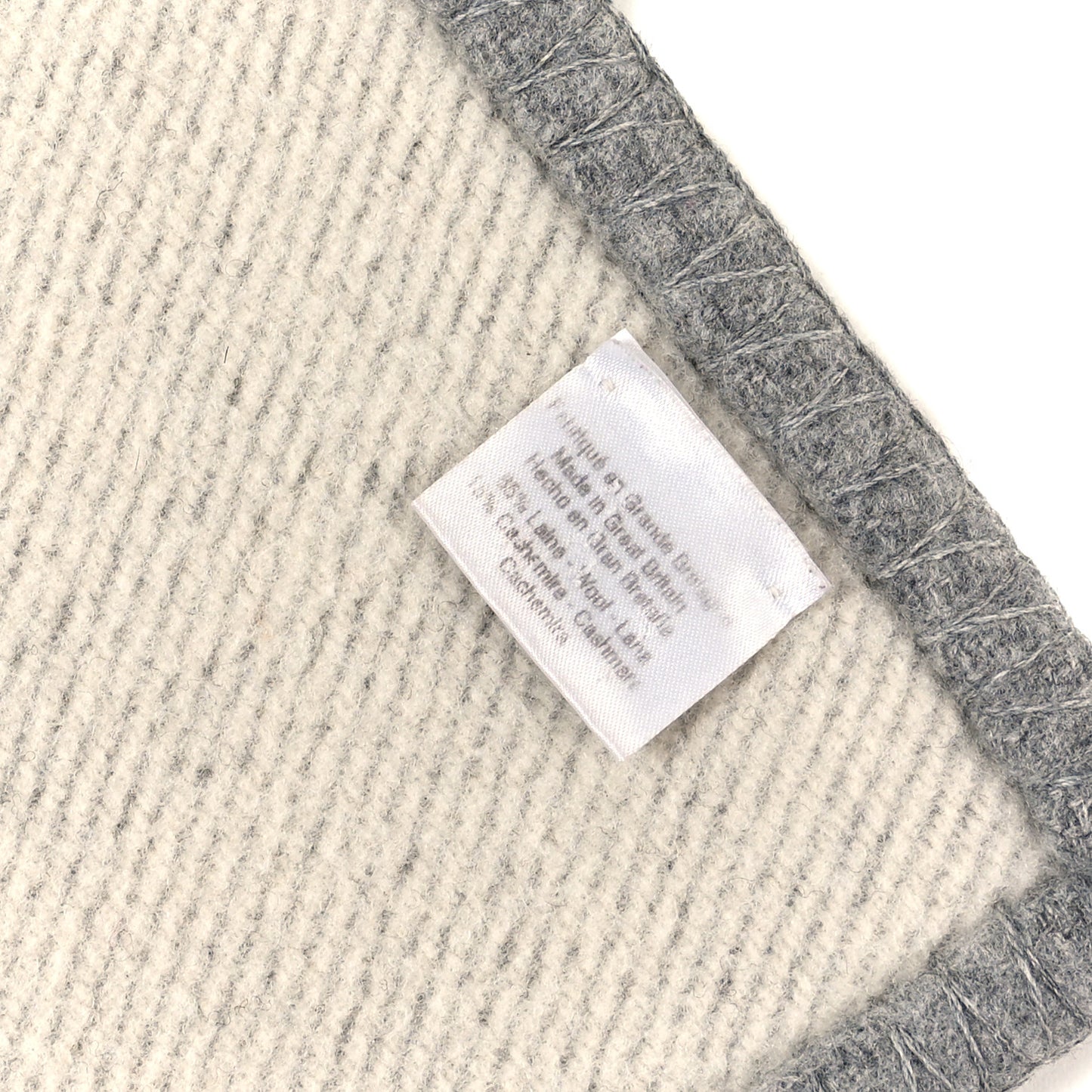 Wool Cashmere Avoine Blanket Craie Gris