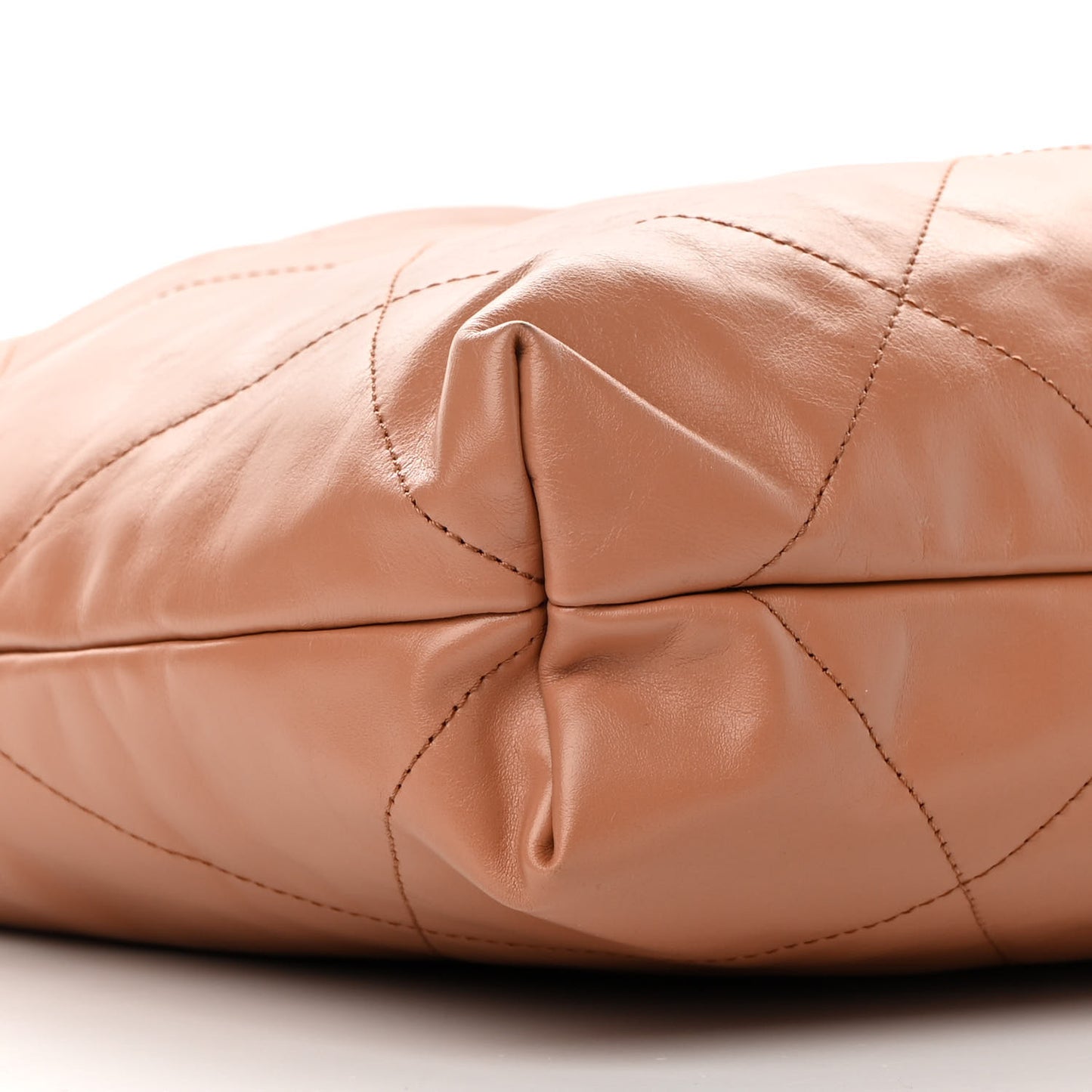 Shiny Calfskin Quilted Chanel 22 Camel
