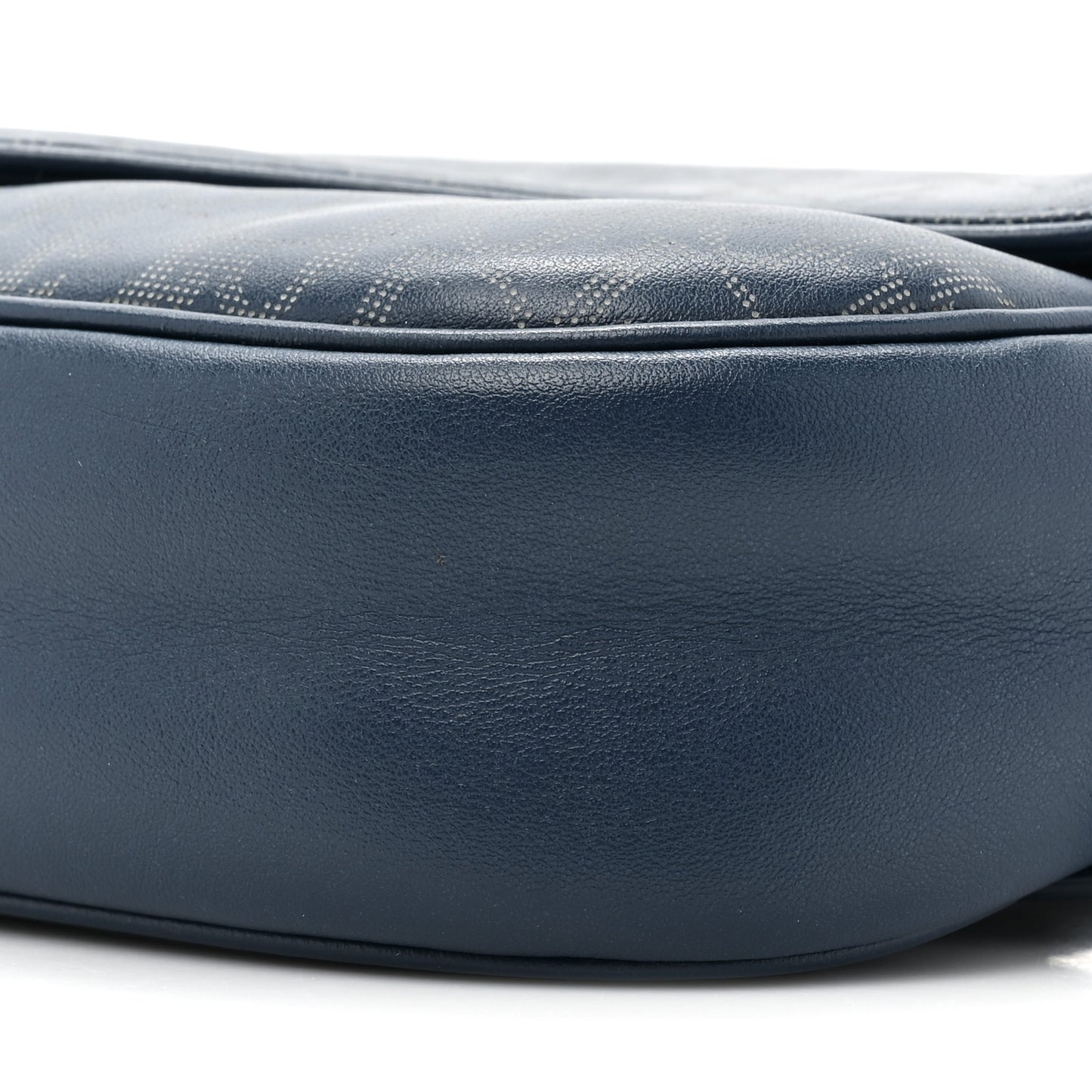 Galaxy Calfskin Oblique World Tour Saddle Belt Bag Navy Blue