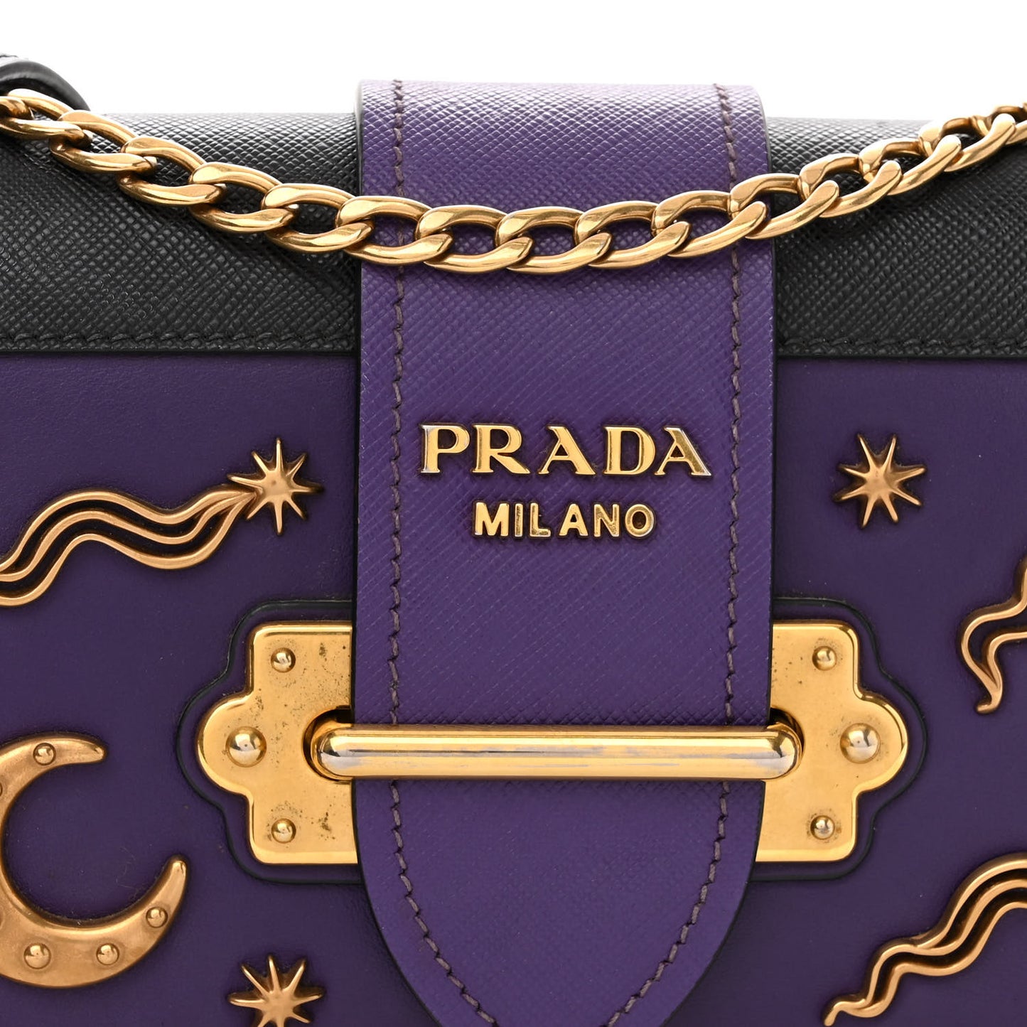 City Calf Saffiano Astrology Cahier Bag Viola Black