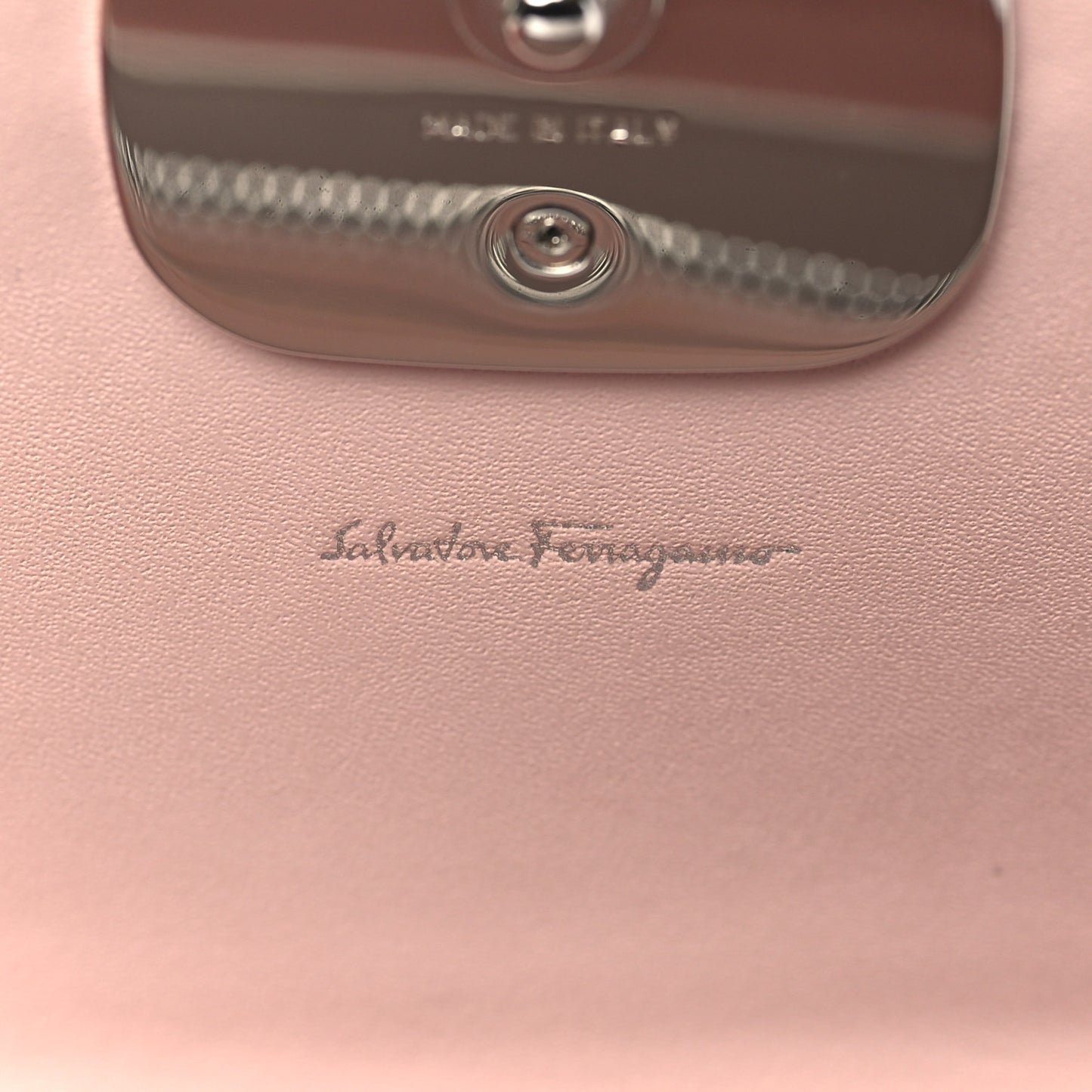 SALVATORE FERRAGAMO Calfskin Vara Bow Chain Flap Crossbody Pink
