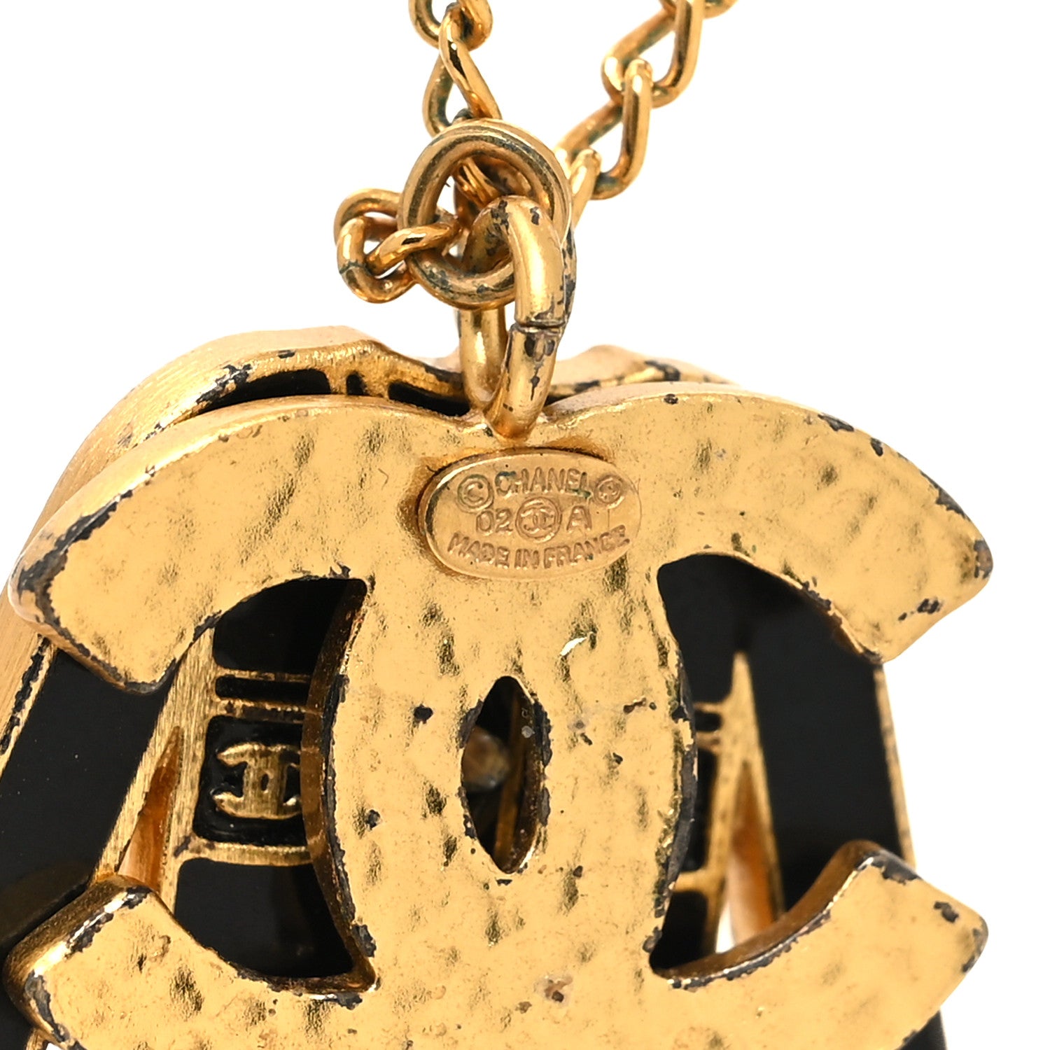 Chanel Enamel CC Jacket Necklace Black Gold 5 of 6