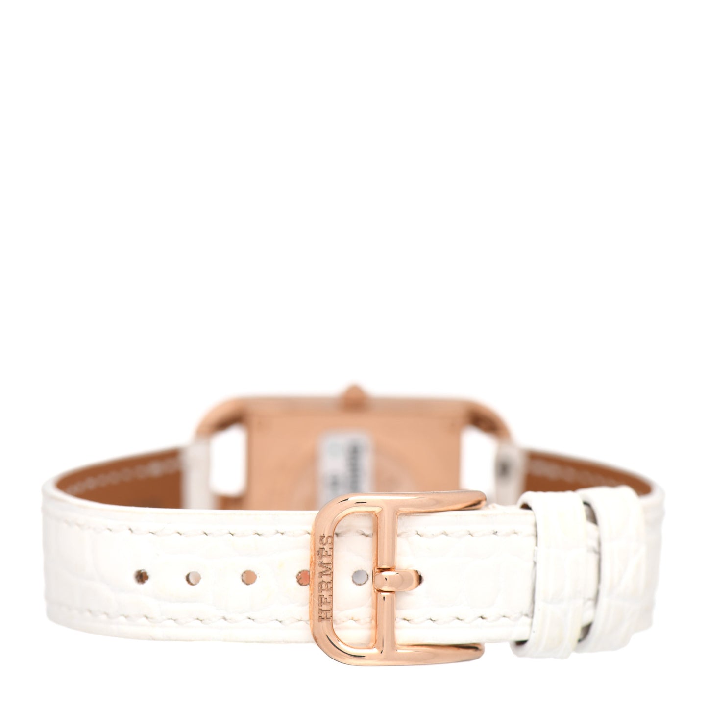 18K Rose Gold Alligator Diamond Bezel 23mm Cape Cod Chaine d'Ancre Joaillier Quartz Watch Blanc