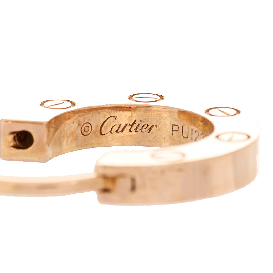 18K Pink Gold Single LOVE Hoop Earring