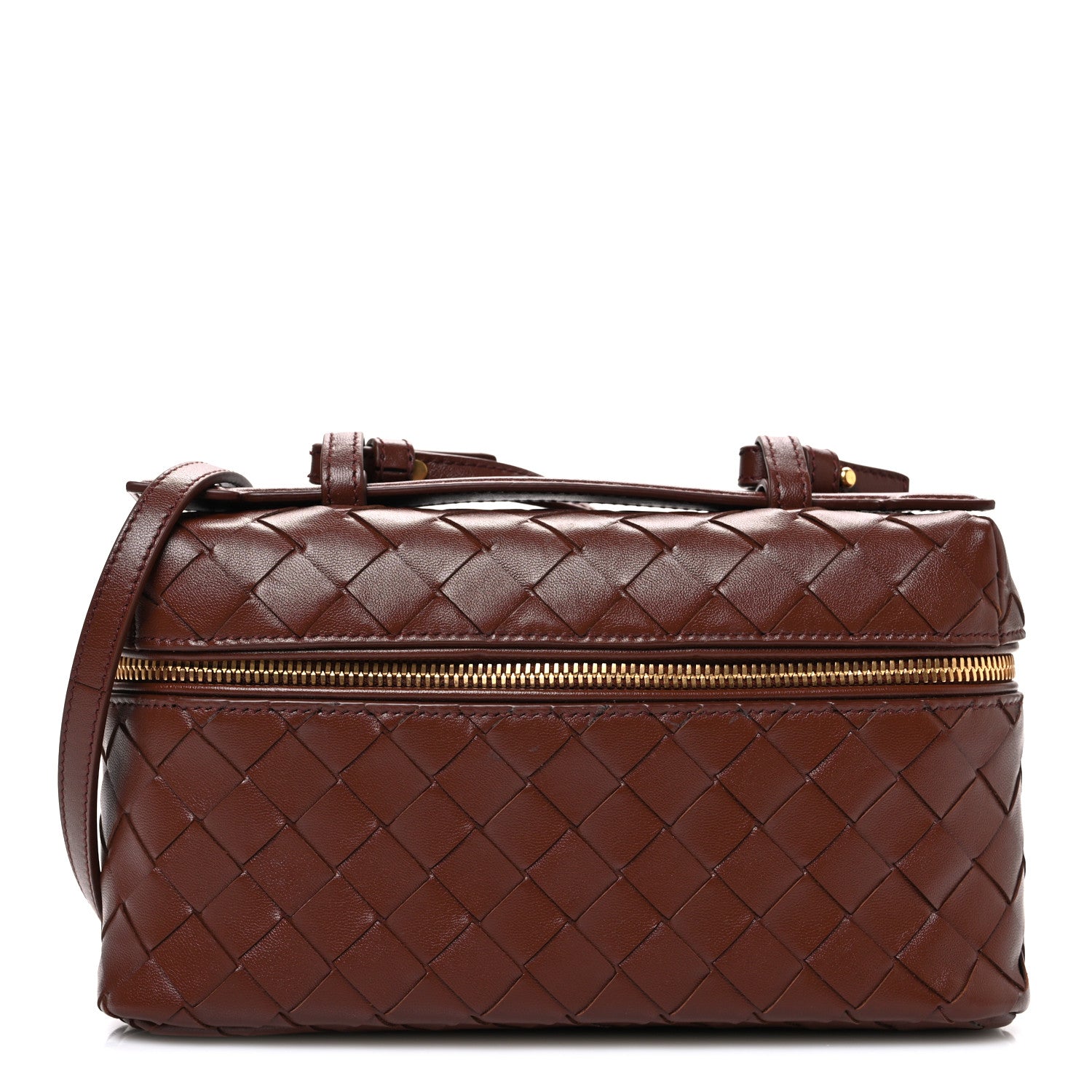 Bottega Veneta Nappa Intrecciato Bang Bang Vanity Case Sapele