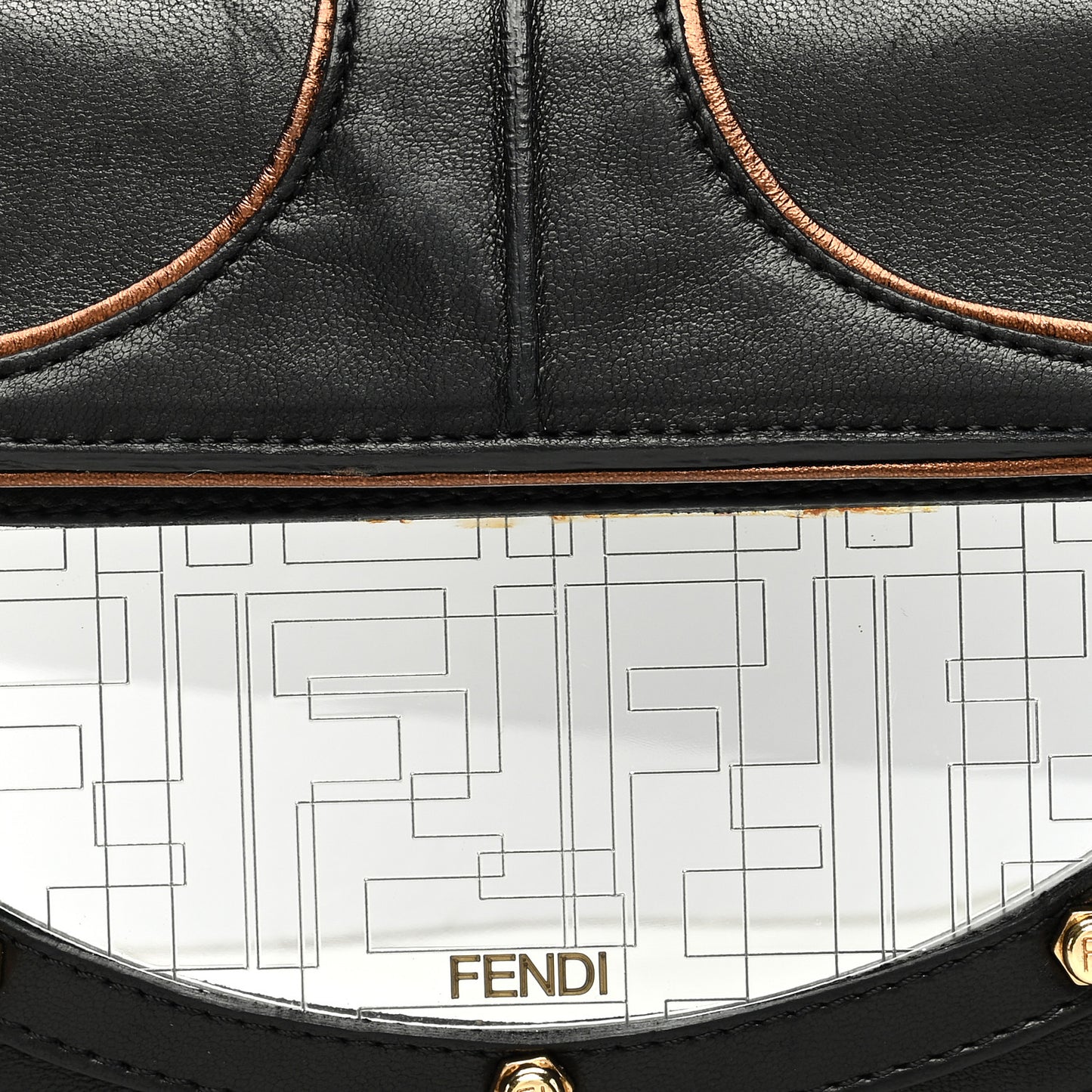 Zucca Vanity Mirror Clutch Black