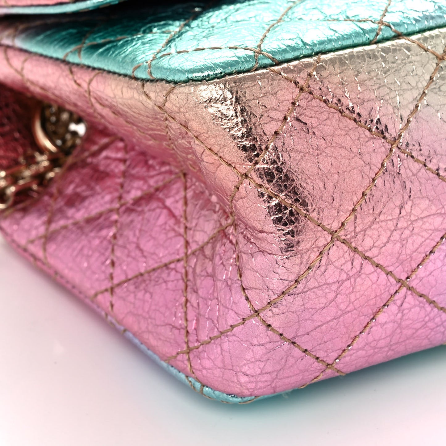 Metallic Goatskin Quilted Mini 2.55 Reissue Flap Multicolor