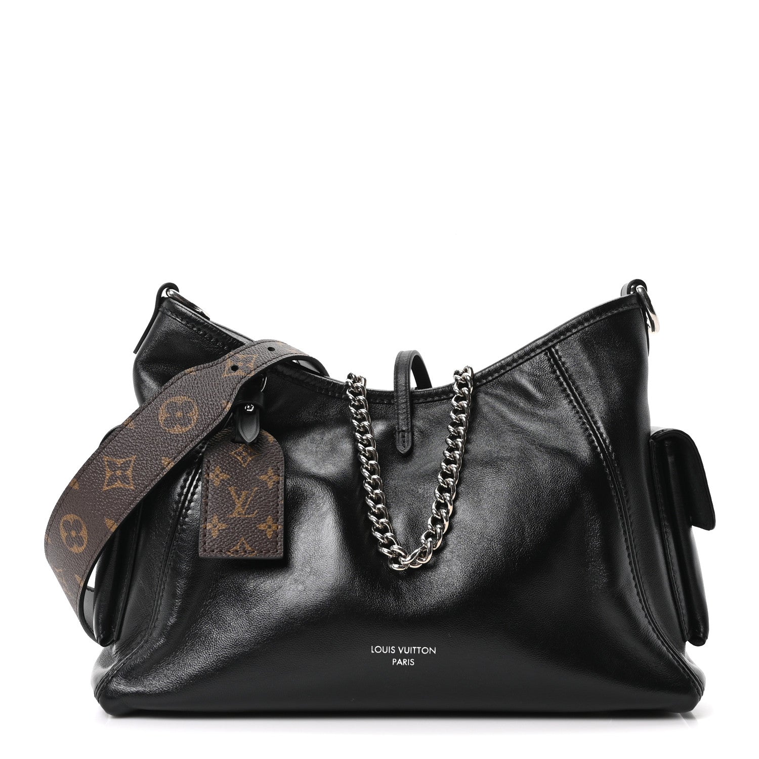 Louis Vuitton Lambskin CarryAll Cargo Vibe PM Black 1855557