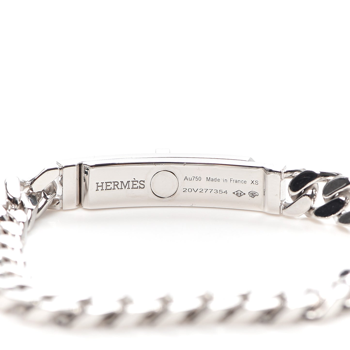 18K White Gold Diamond TPM Kelly Gourmette Bracelet XS