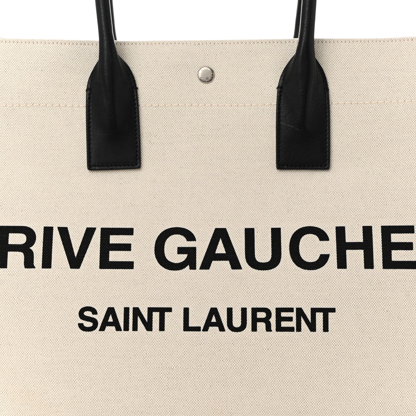 Linen Calfskin Rive Gauche Tote Optic White