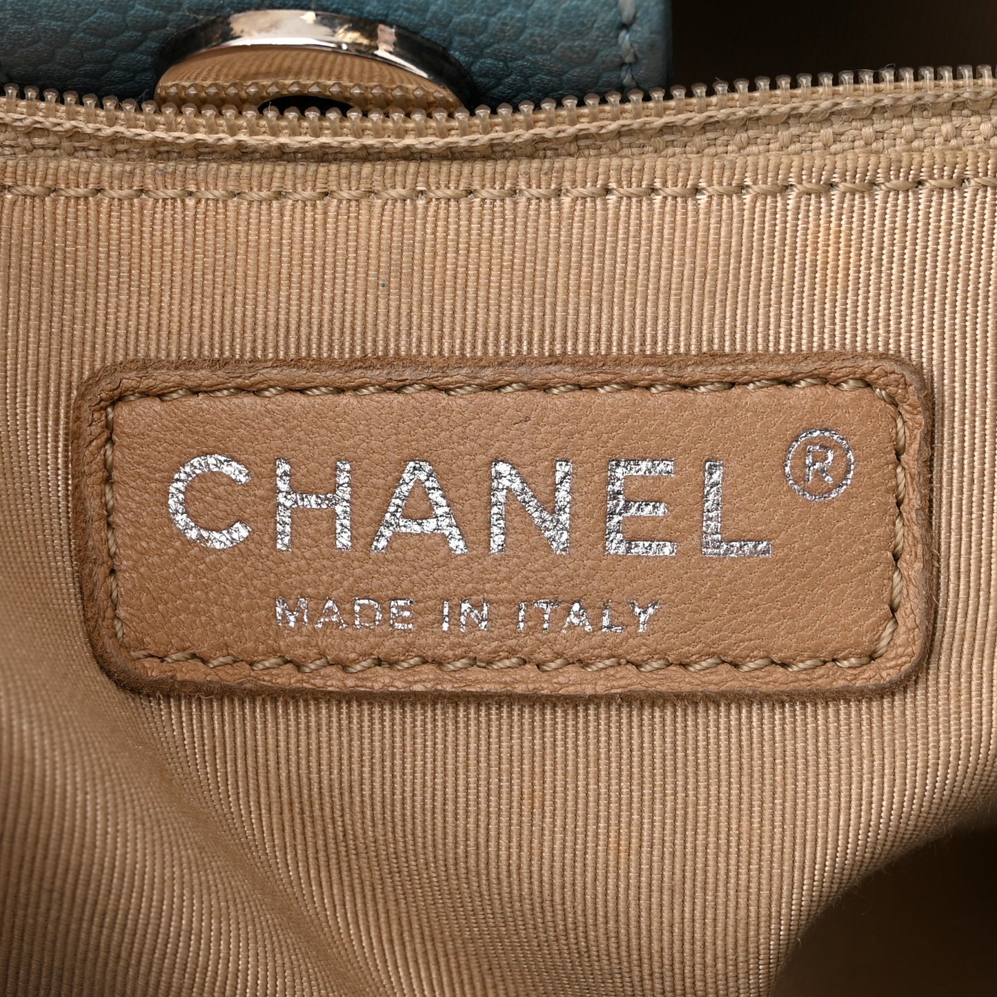 Caviar Quilted Petit Shopping Tote PST Blue