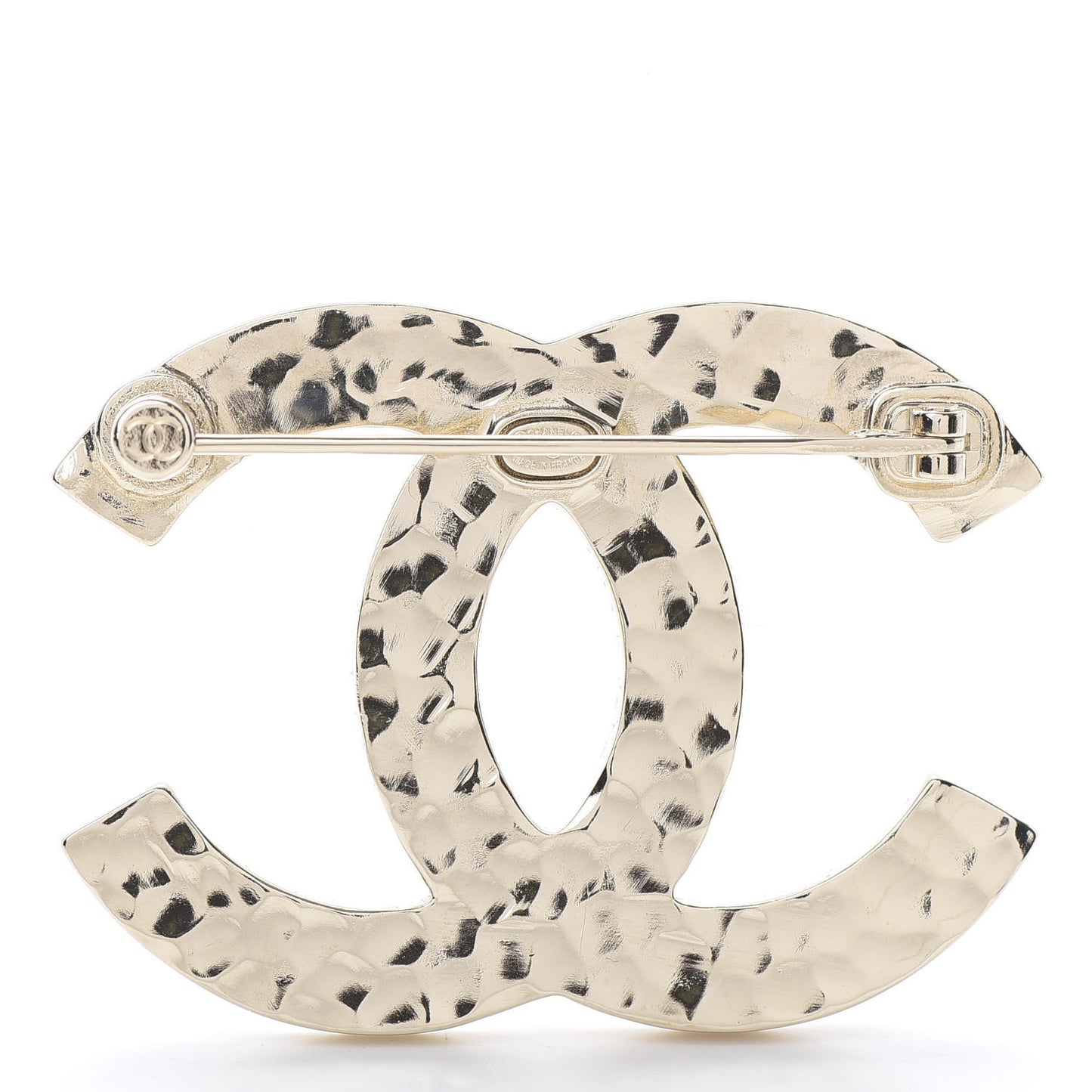 Baguette Crystal Logo CC Brooch Gold