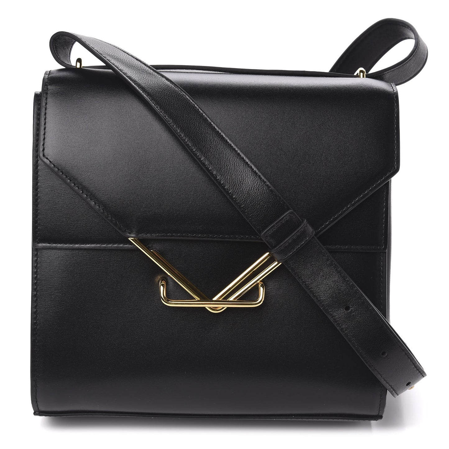 Box Calfskin Nappa Clip Bag Black