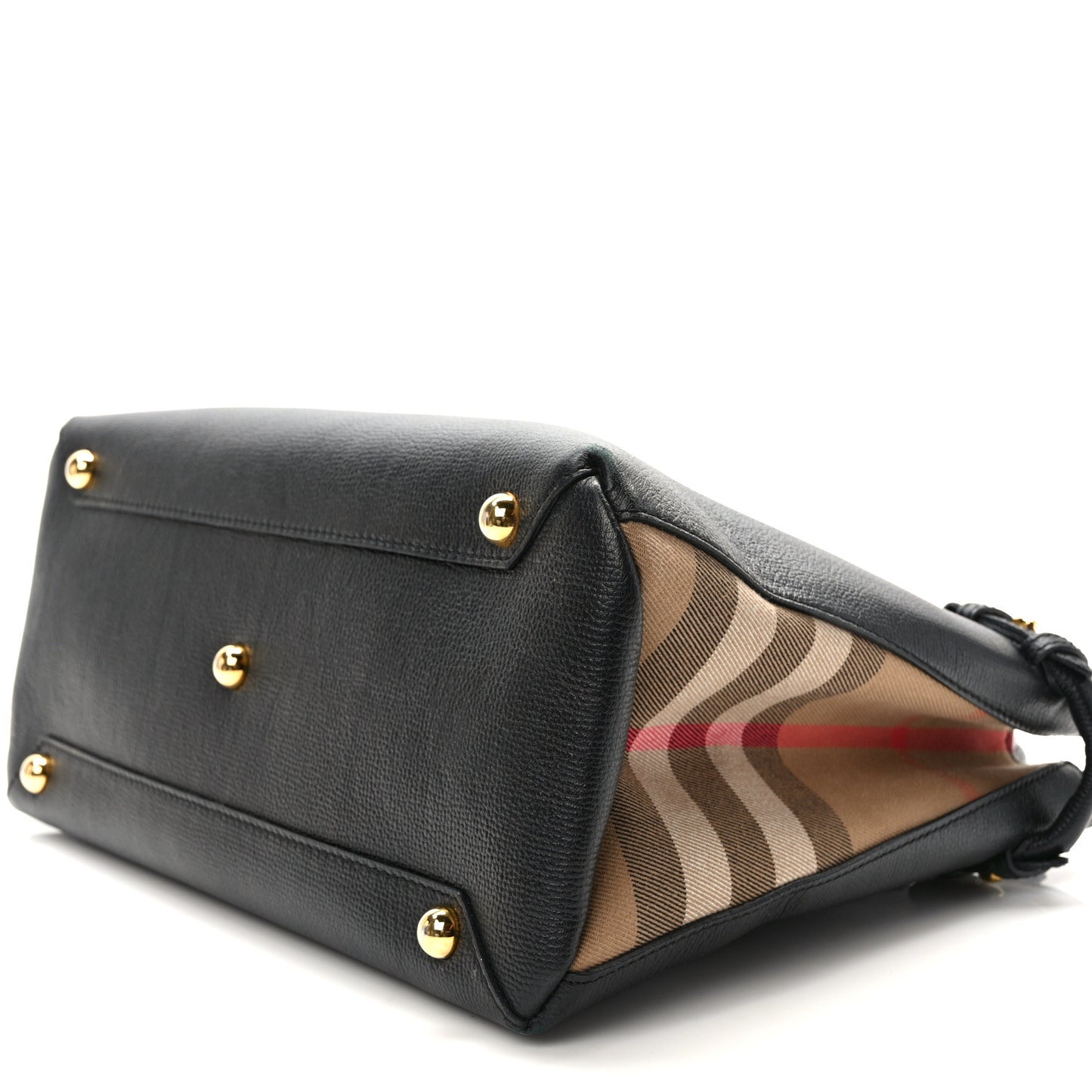 Derby Calfskin House Check Medium Banner Tote Black