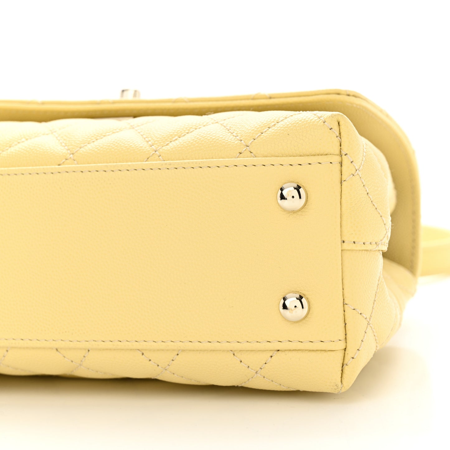 Caviar Quilted Mini Coco Handle Flap Yellow