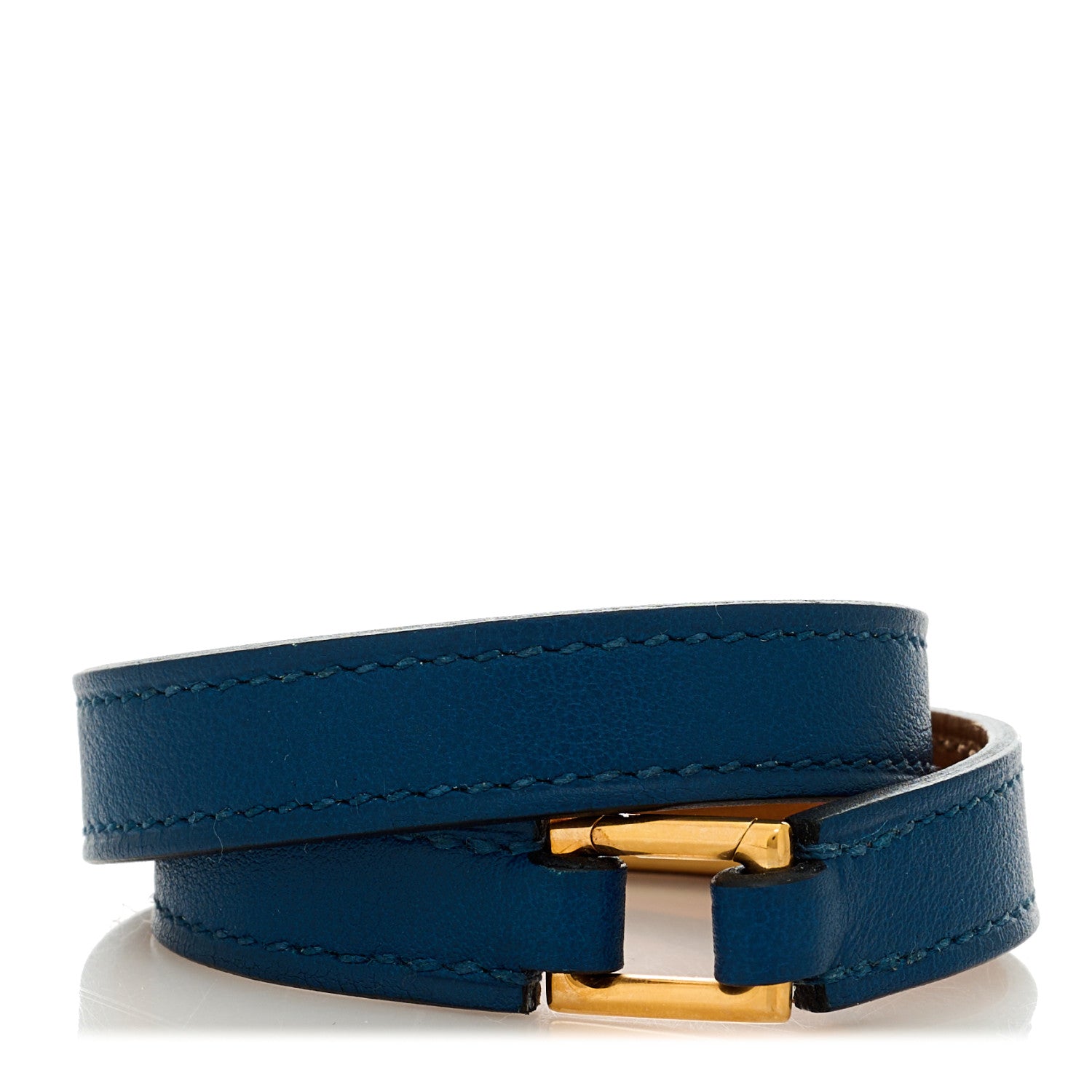 Hermes Swift Rivale Double Tour Bracelet T1 Bleu Izmir 3 of 6