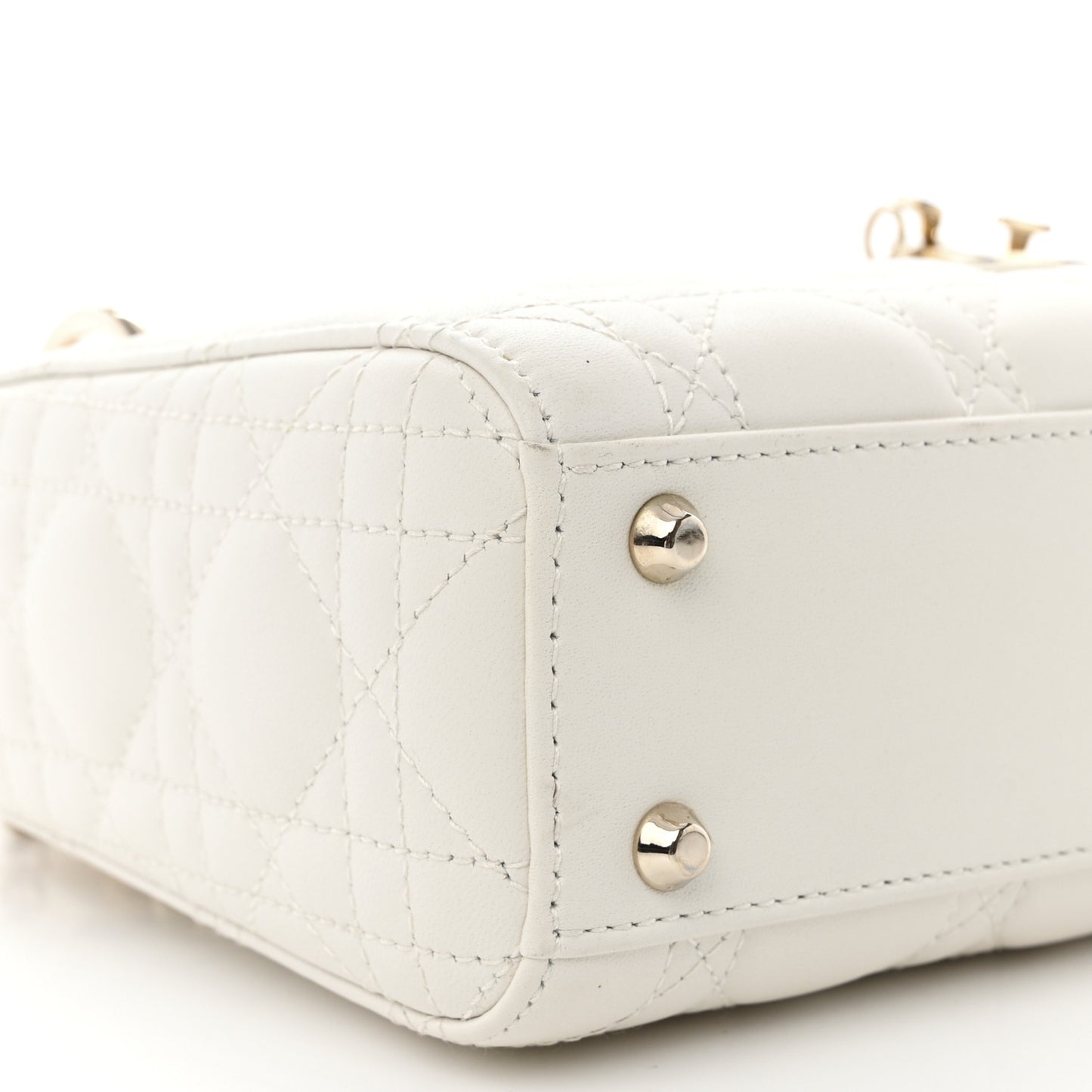 Lambskin Cannage Mini Lady Dior White