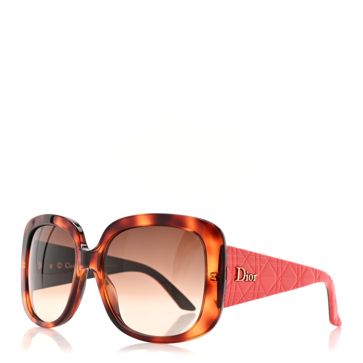 Christian Dior Resin Cannage Dior Lady Lady 1 Sunglasses Red
