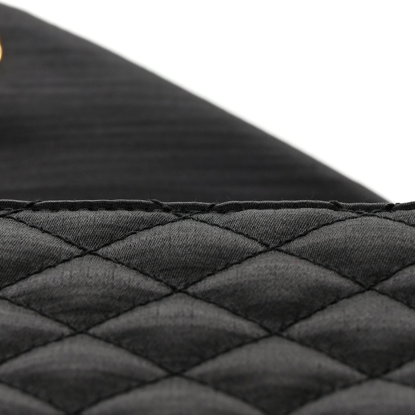 Satin Mixed Matelasse Triquilt Medium Monogram Envelope Satchel Black