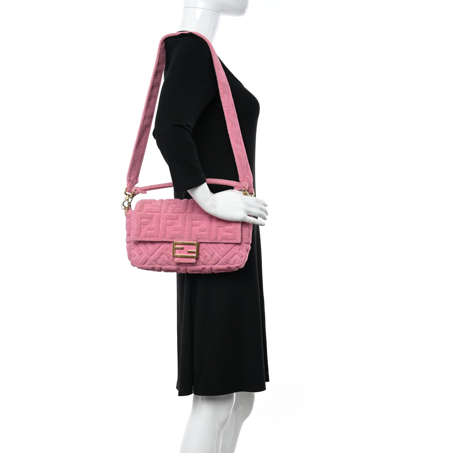 Terry Cloth Vitello Century Matte FF 1974 Embossed Baguette Lollypop