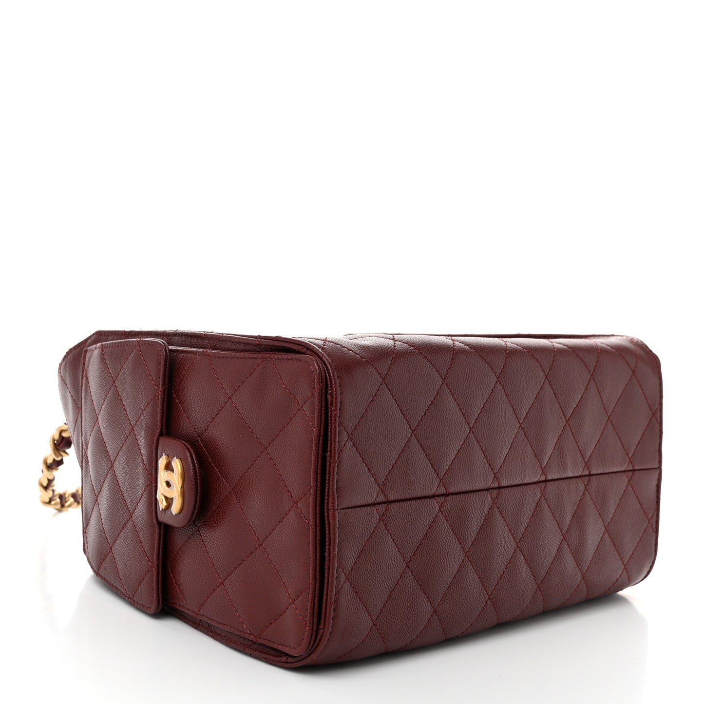 Caviar Quilted Small Chanel 25 Handbag Burgundy