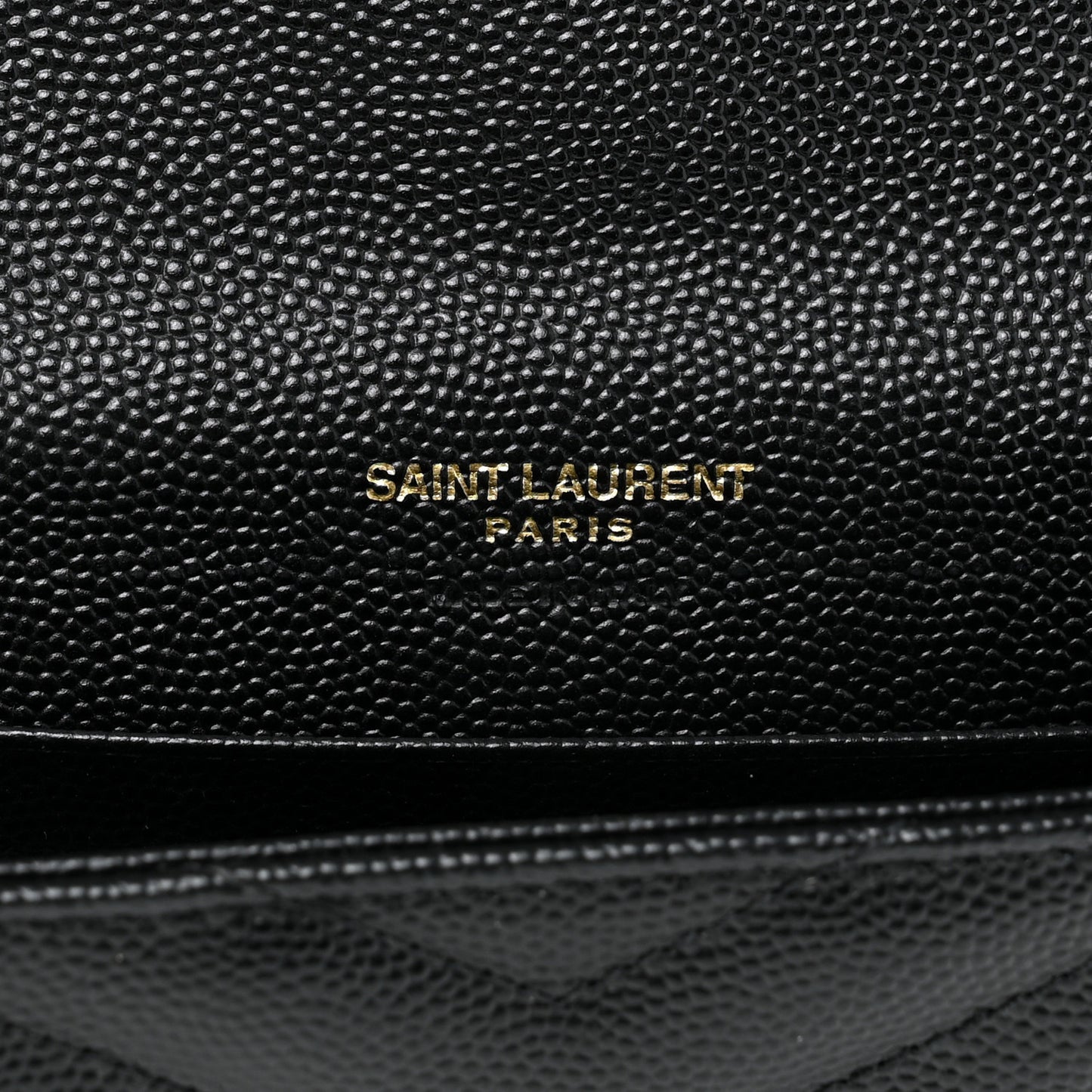 Grain De Poudre Matelasse Chevron Small Monogram Envelope Wallet Black