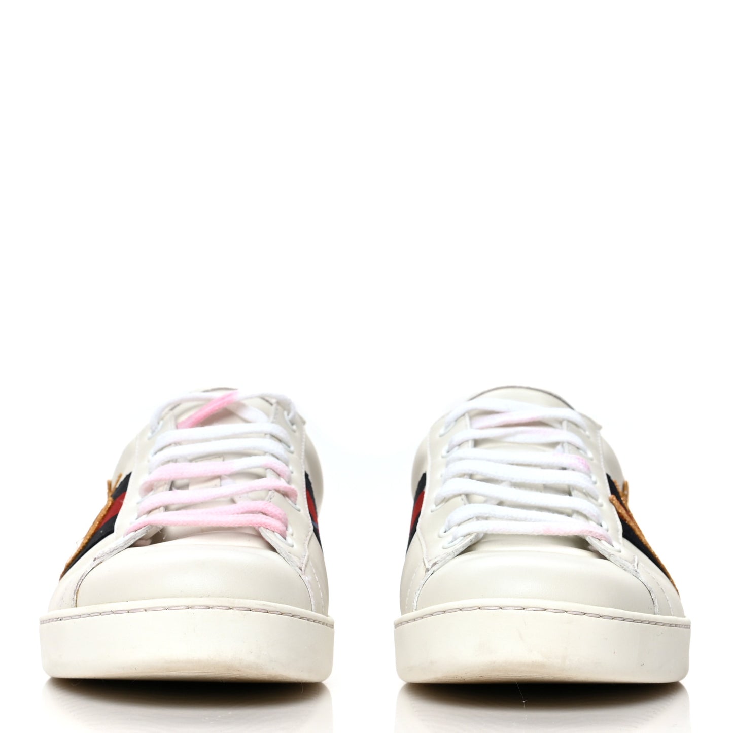 Calfskin Nappa Web LOVED Embroidered Mens Ace Sneakers 9 White Red Flame Notte