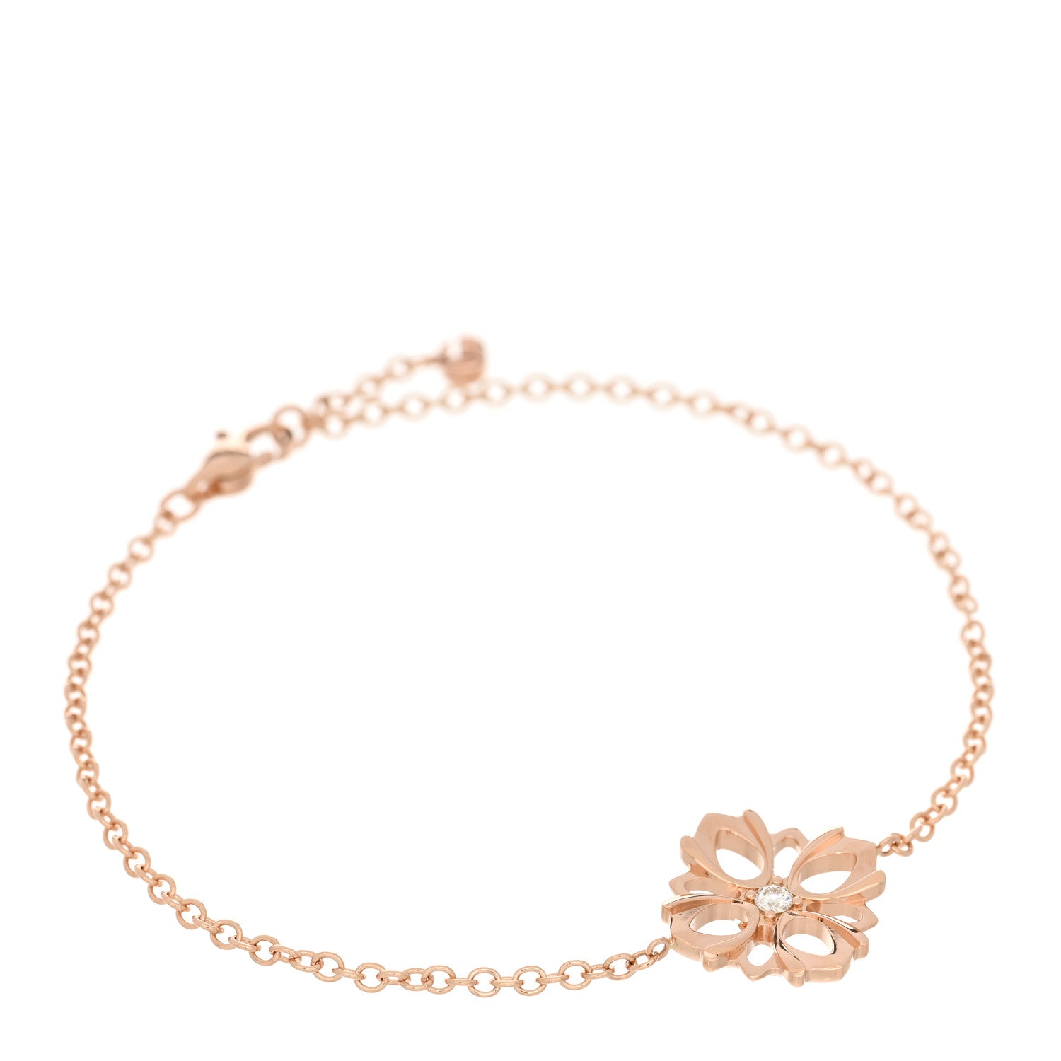 Gucci 18K Rose Gold Diamond Flora Station Bracelet 1534623