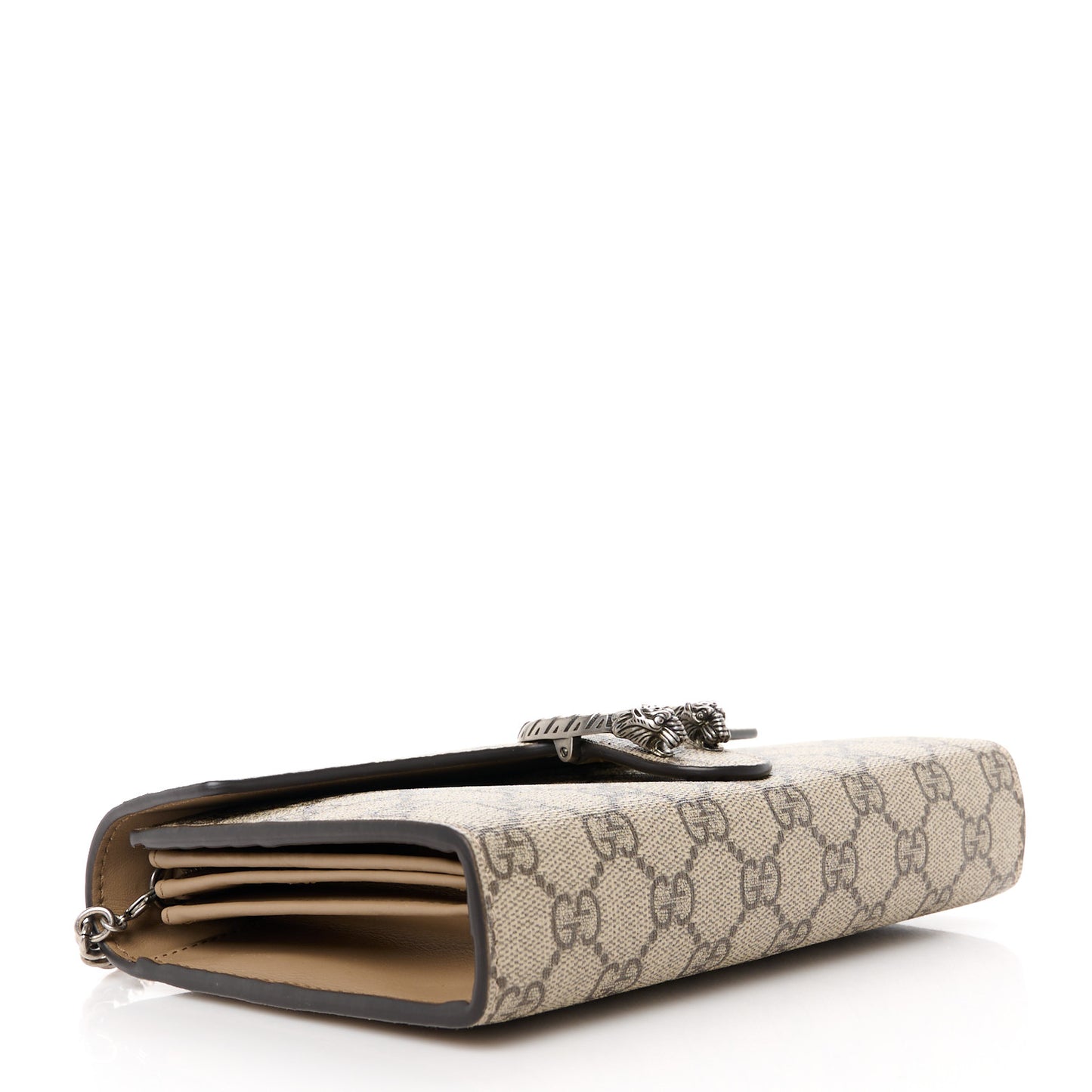 GG Supreme Monogram Mini Dionysus Chain Wallet Beige Taupe