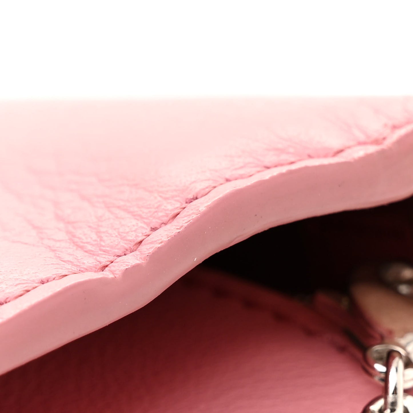 Vitello Flamingo Tube Wallet on Chain Pink